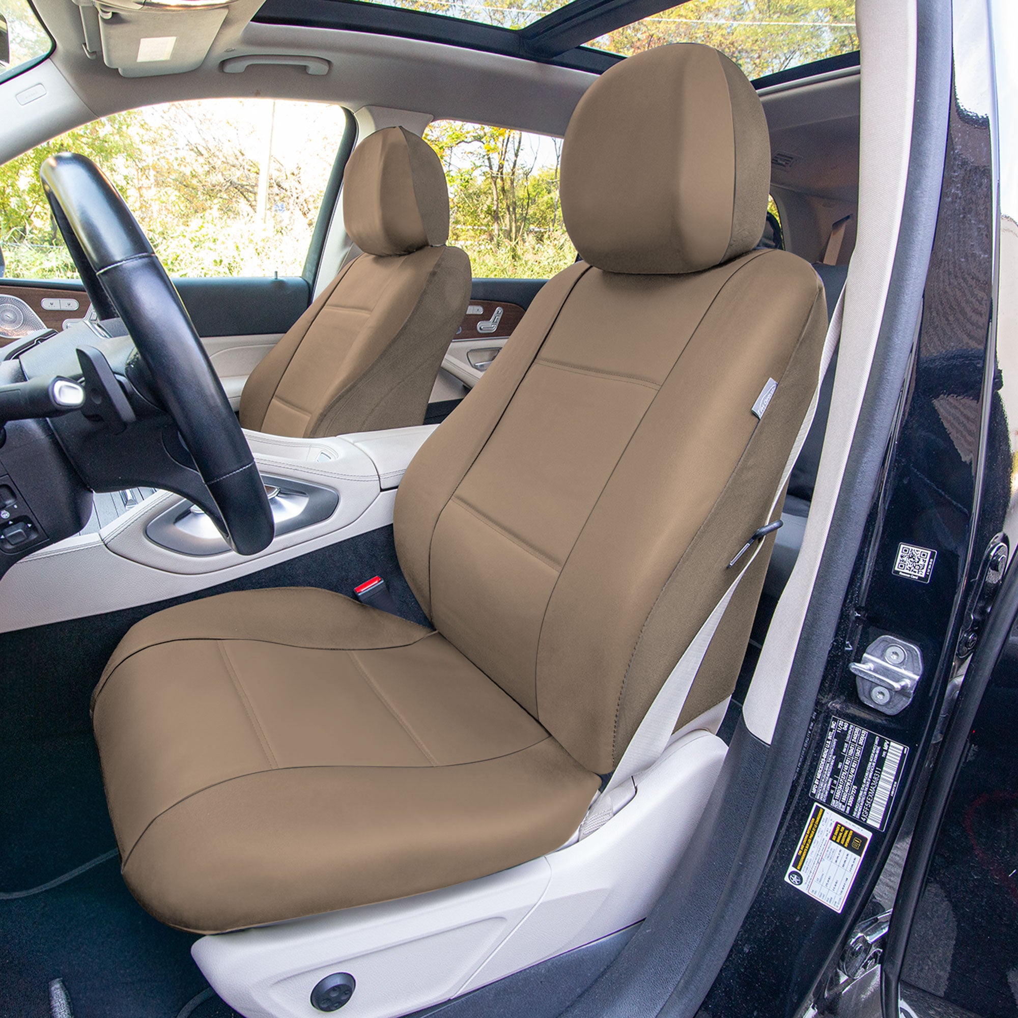 PU Leather Seat Covers - Full Set Tan