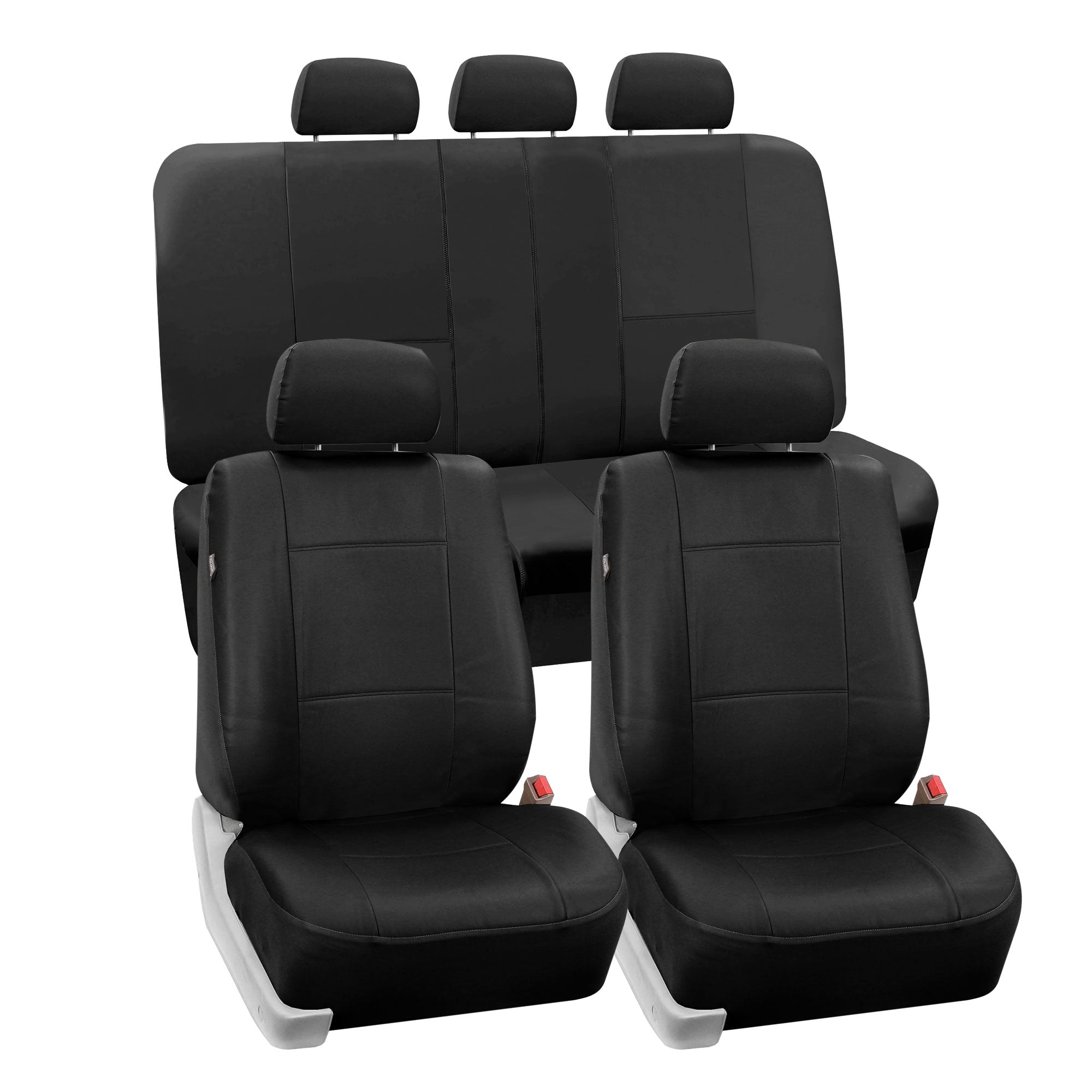 Premium PU Leather Seat Covers - Full Set Black