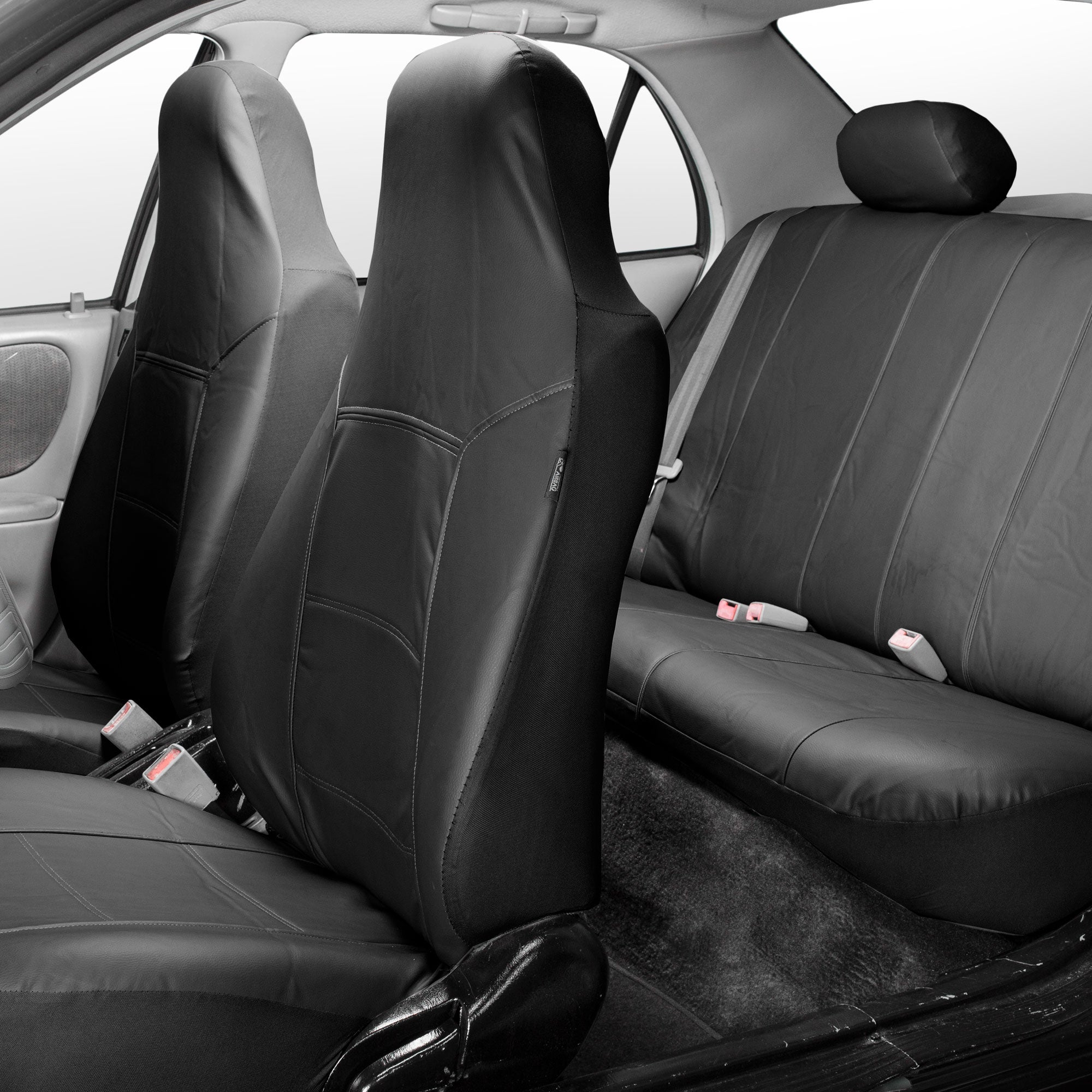 Royal PU Leather Seat Covers Full Set Black