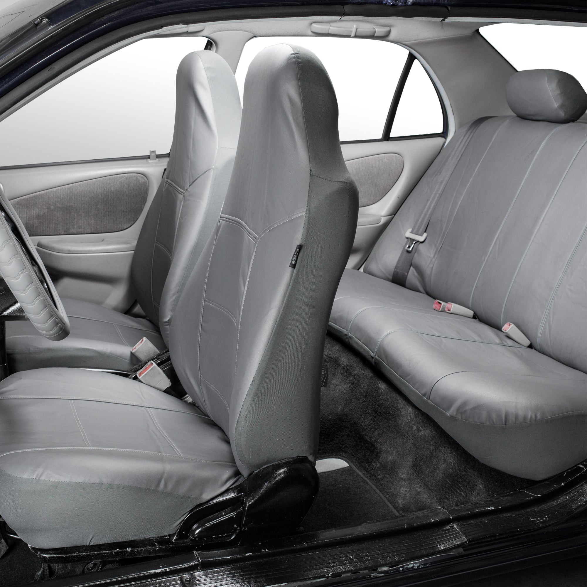 Royal PU Leather Seat Covers Full Set Gray