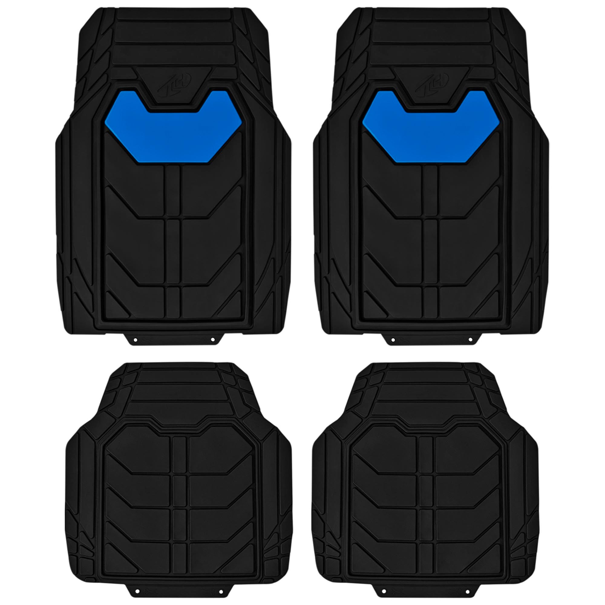 Bold Geometric Car Floor Mats - Full Set Blue
