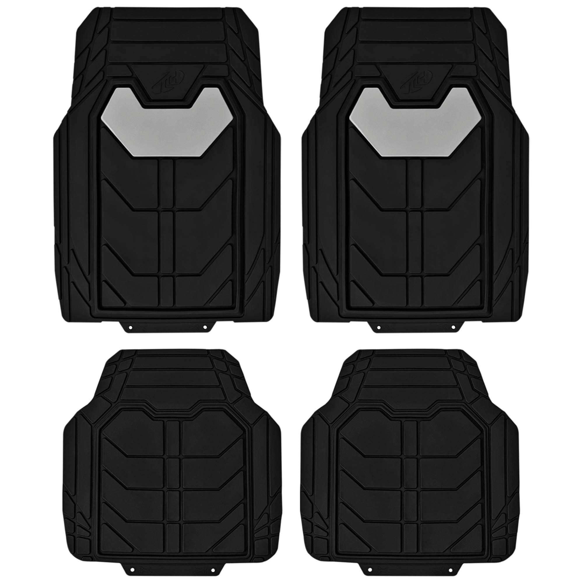 Bold Geometric Car Floor Mats - Full Set Gray
