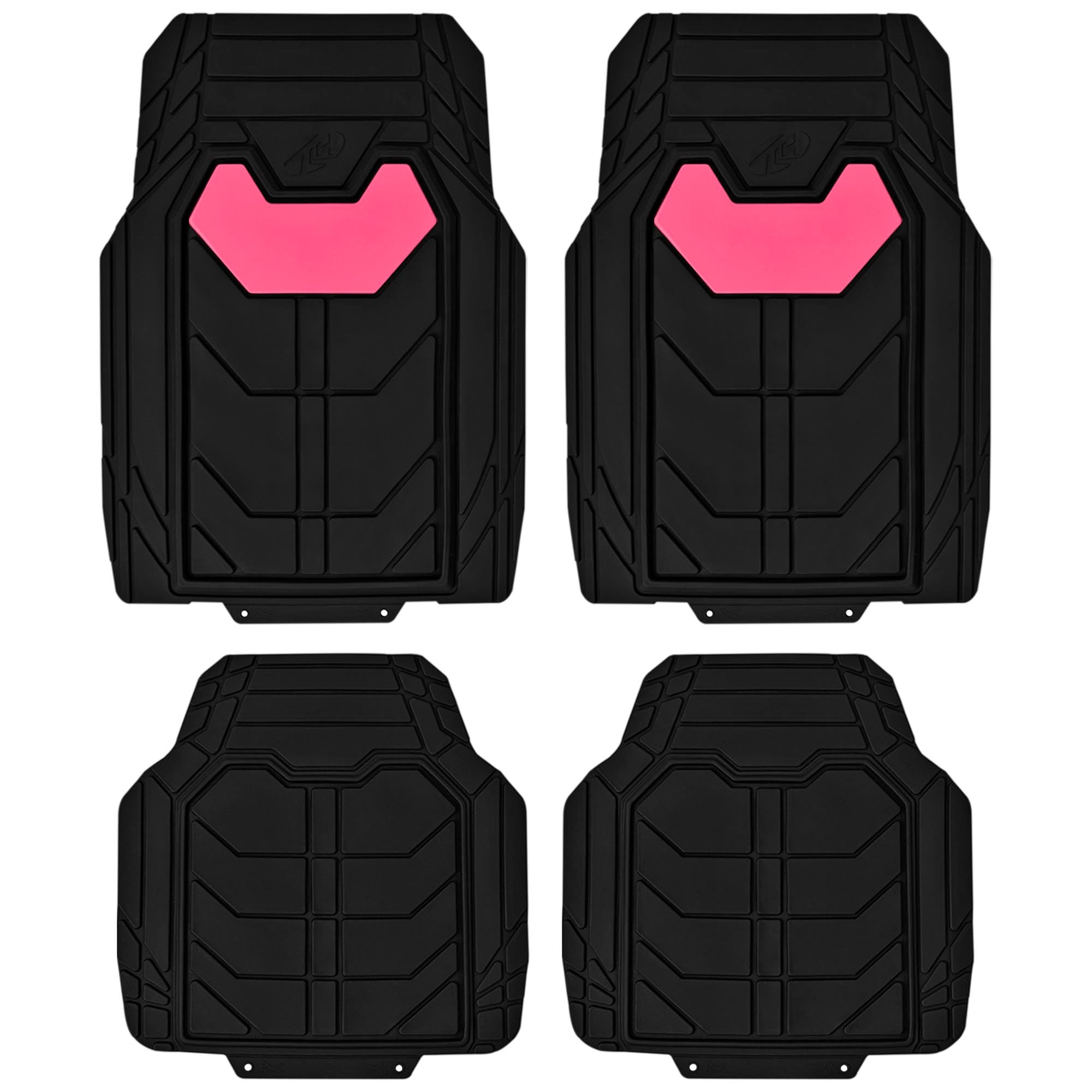 Bold Geometric Car Floor Mats - Full Set Pink