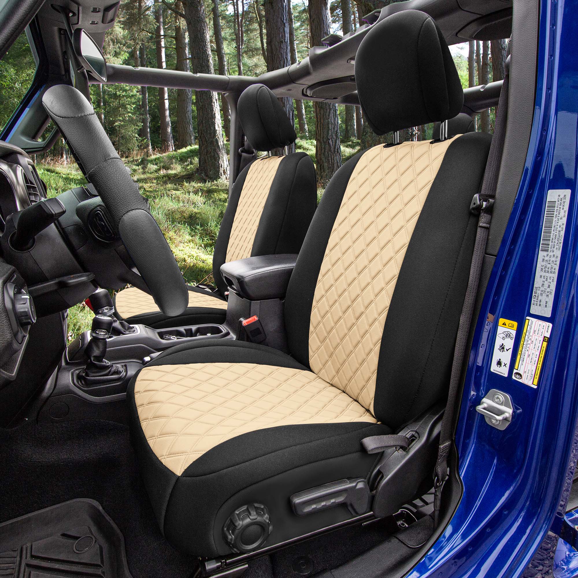 Jeep Wrangler JL 2018-2024 -  Front Set Seat Covers - Beige Ultraflex Neoprene