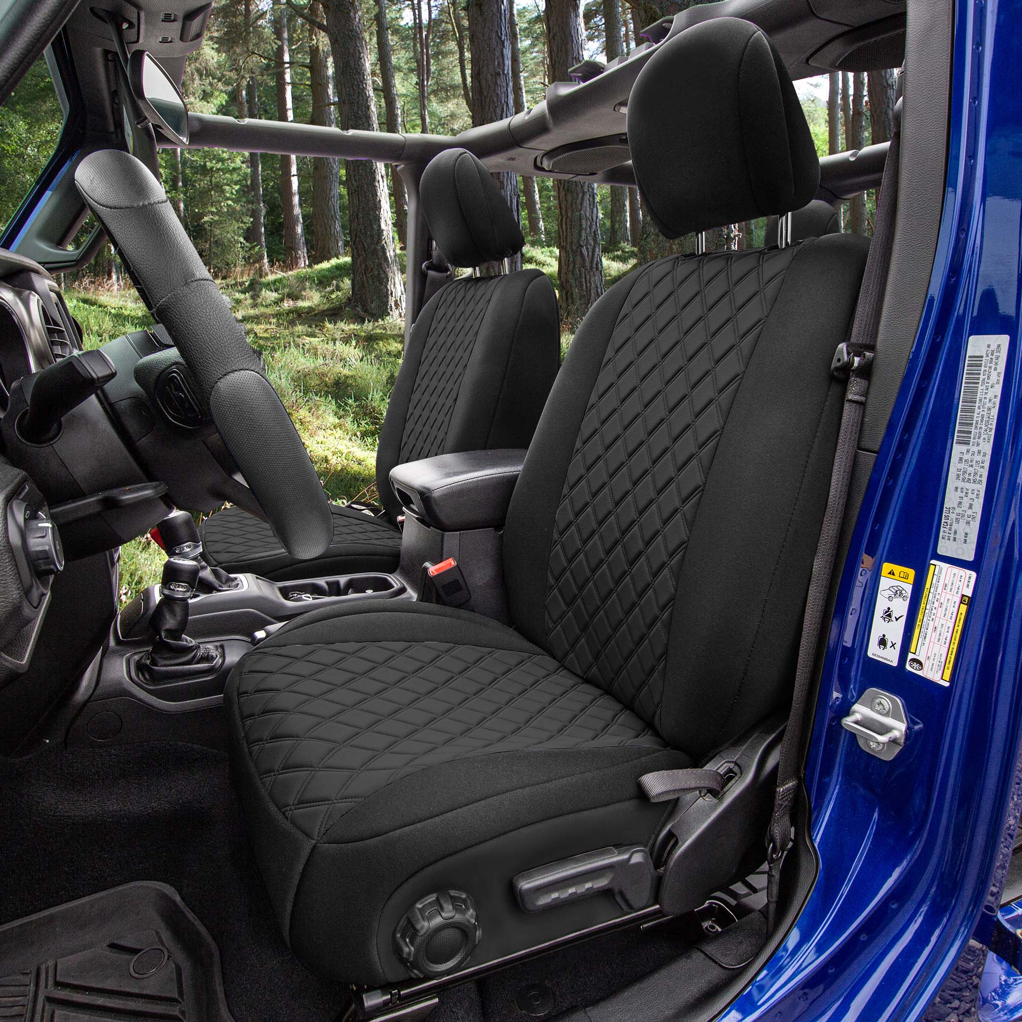 Jeep Wrangler JL 2018-2024 -  Front Set Seat Covers - Black Ultraflex Neoprene