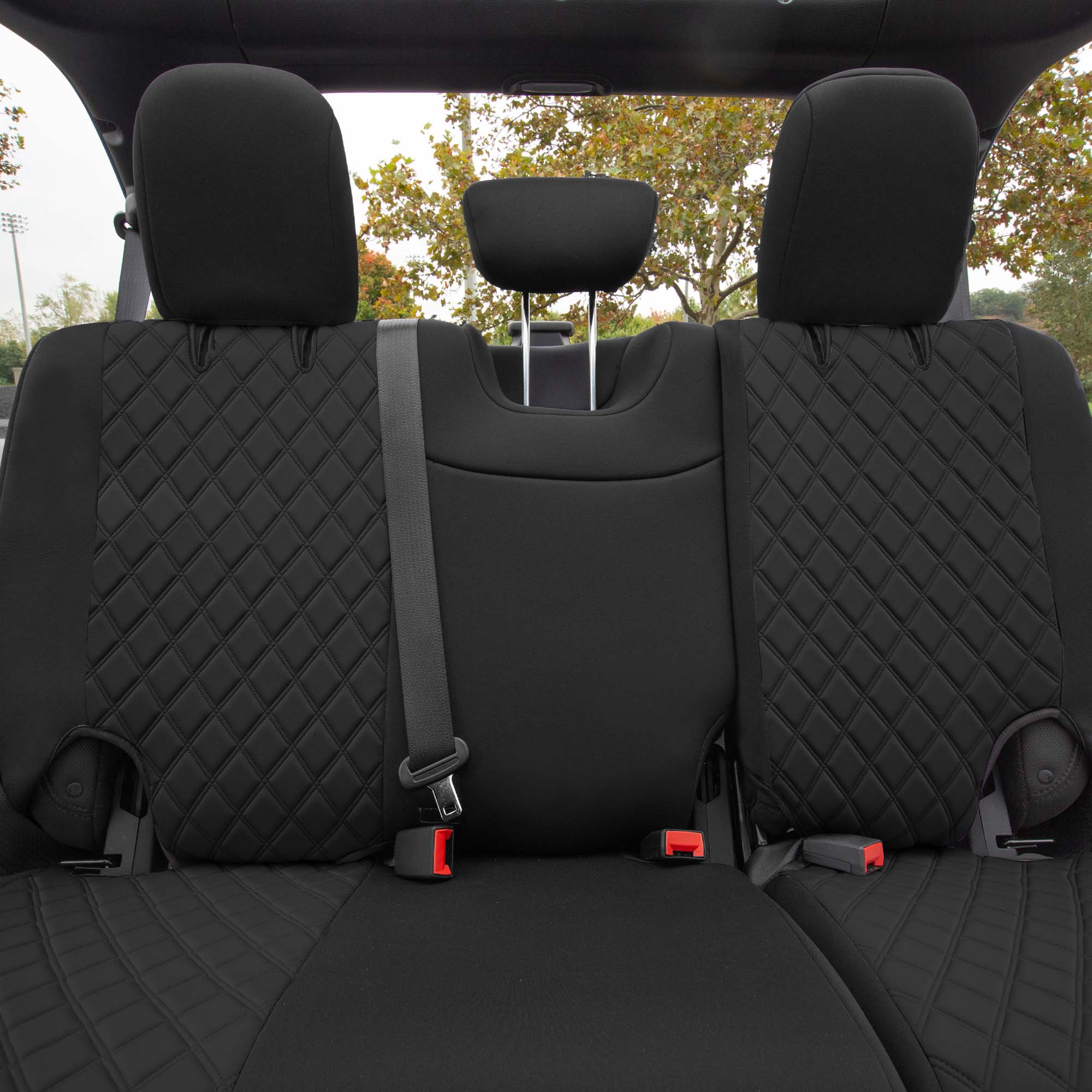 Jeep Wrangler JL 4-Door 2018-2024 -  Rear Set Seat Covers - Black Ultraflex Neoprene