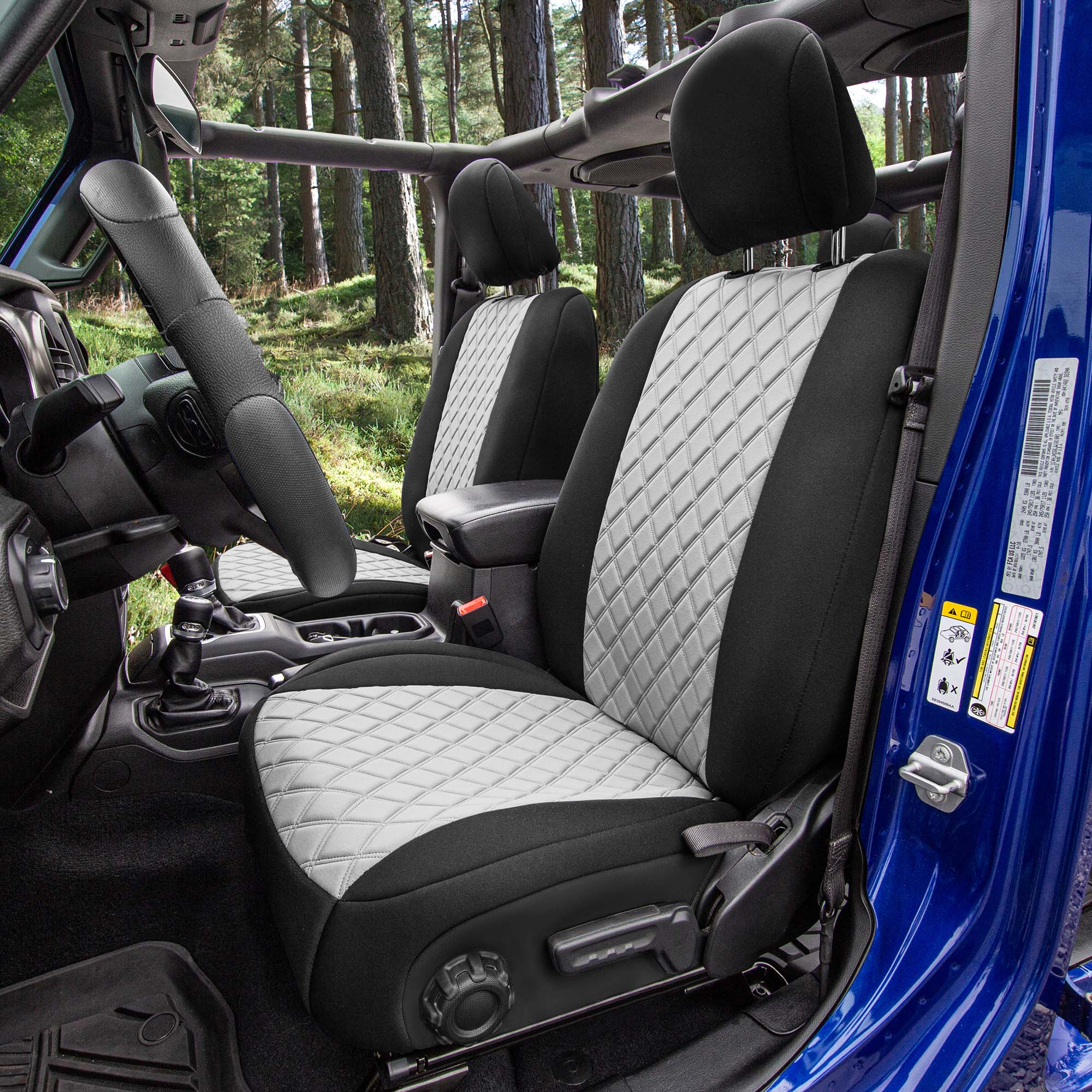Jeep Wrangler JL 2018-2024 -  Front Set Seat Covers - Gray Ultraflex Neoprene