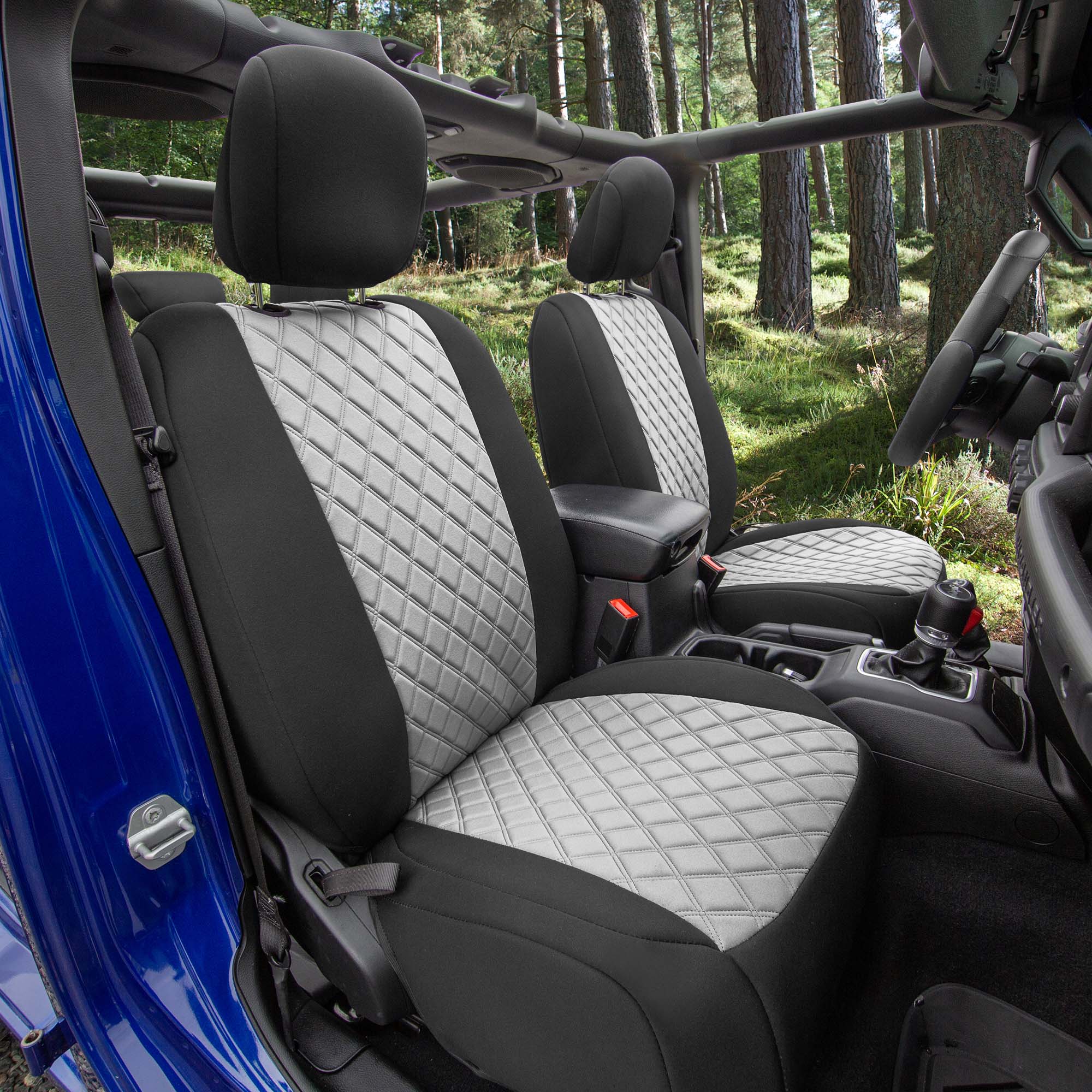 Jeep Wrangler JL 4DR 2018-2021 -  Rear Set Seat Covers - Gray Neoprene
