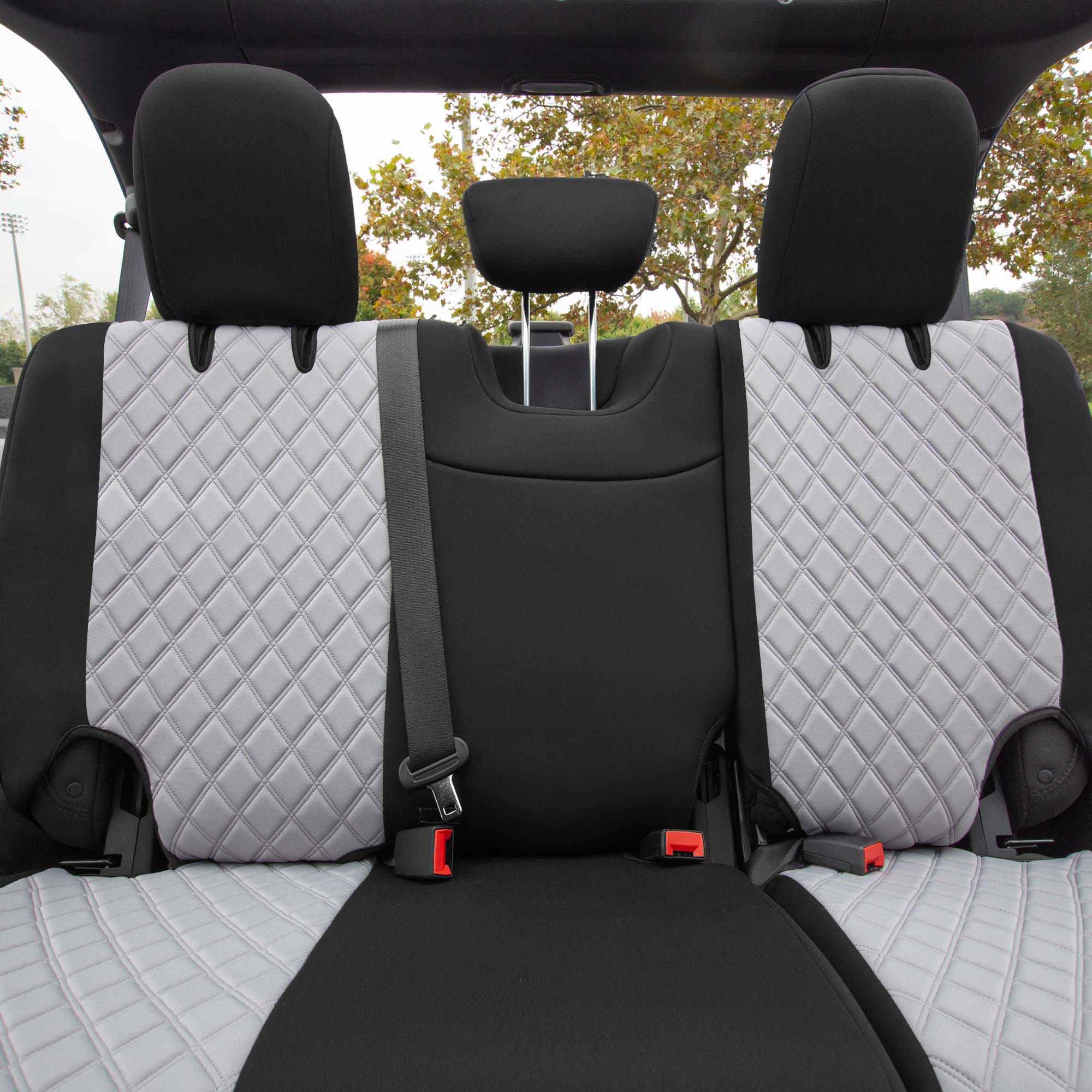 Jeep Wrangler JL 4-Door 2018-2024 -  Rear Set Seat Covers - Gray Ultraflex Neoprene