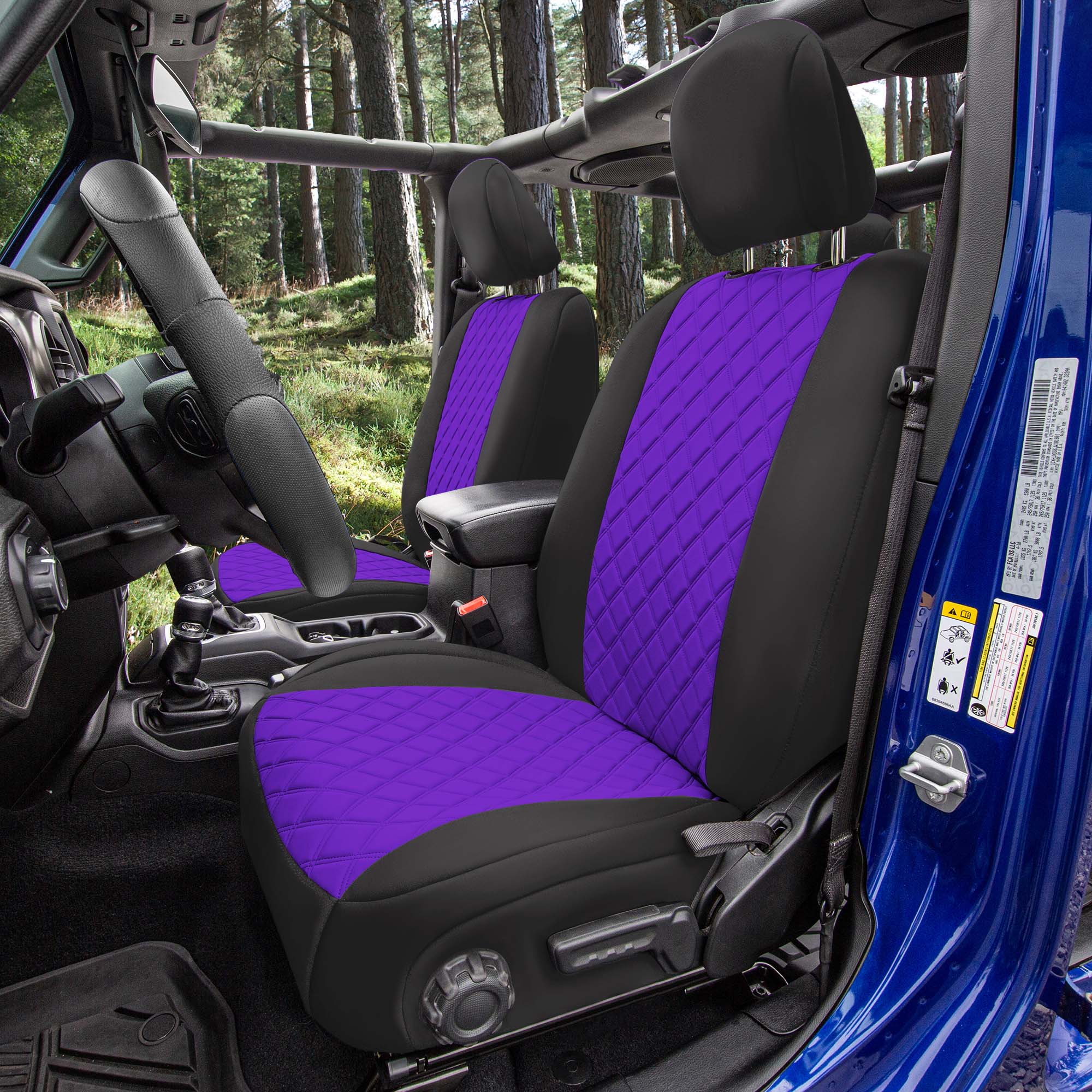 Jeep Wrangler JL 2018-2024 -  Front Set Seat Covers - Purple Ultraflex Neoprene