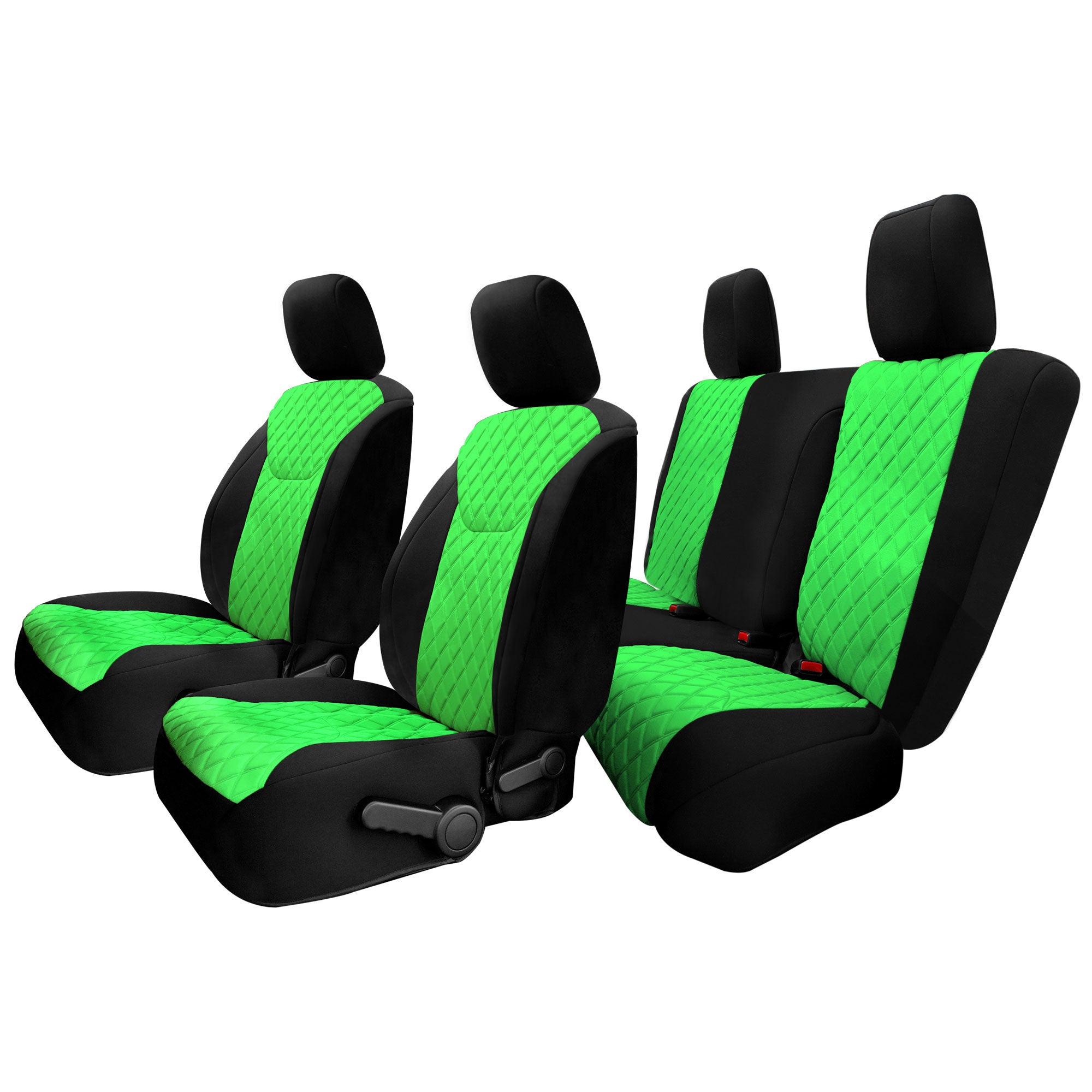 Jeep Wrangler JK 2 Door 2007-2017 -  Full Set Seat Covers - Green Ultraflex Neoprene