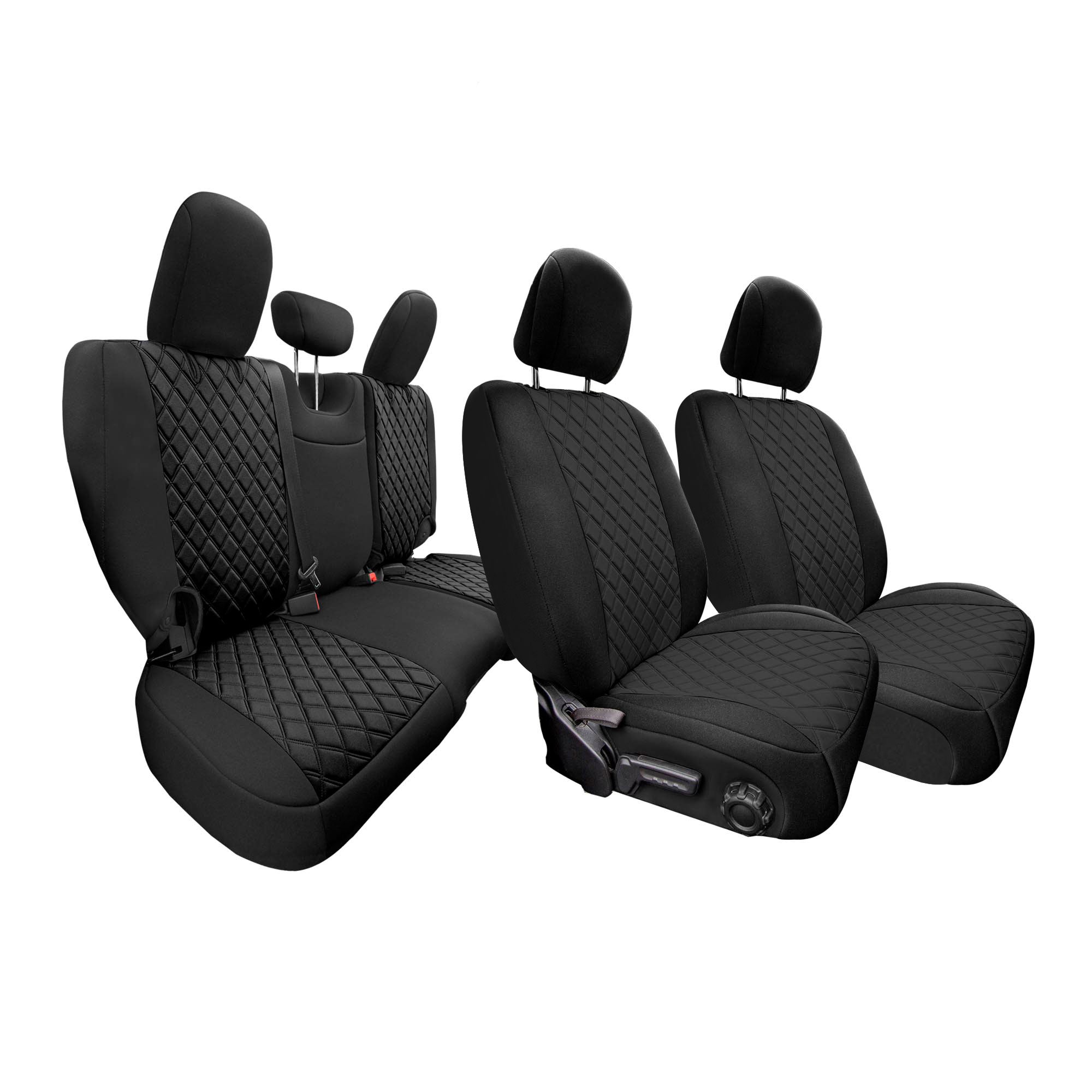 Jeep Wrangler JL 4-Door 2018-2024 -  Full Set Seat Covers - Black Ultraflex Neoprene