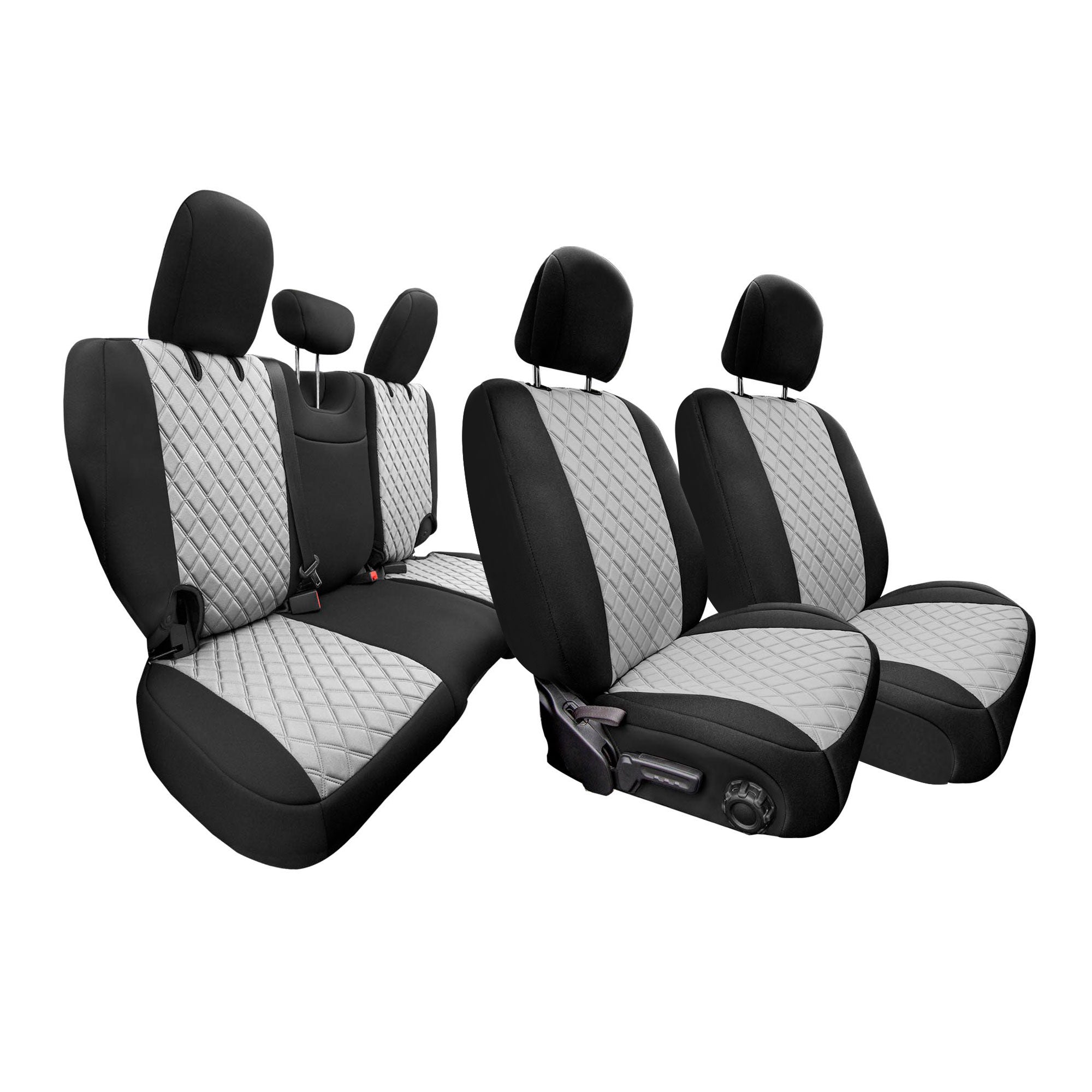 Jeep Wrangler JL 4-Door 2018-2024 -  Full Set Seat Covers - Gray Ultraflex Neoprene