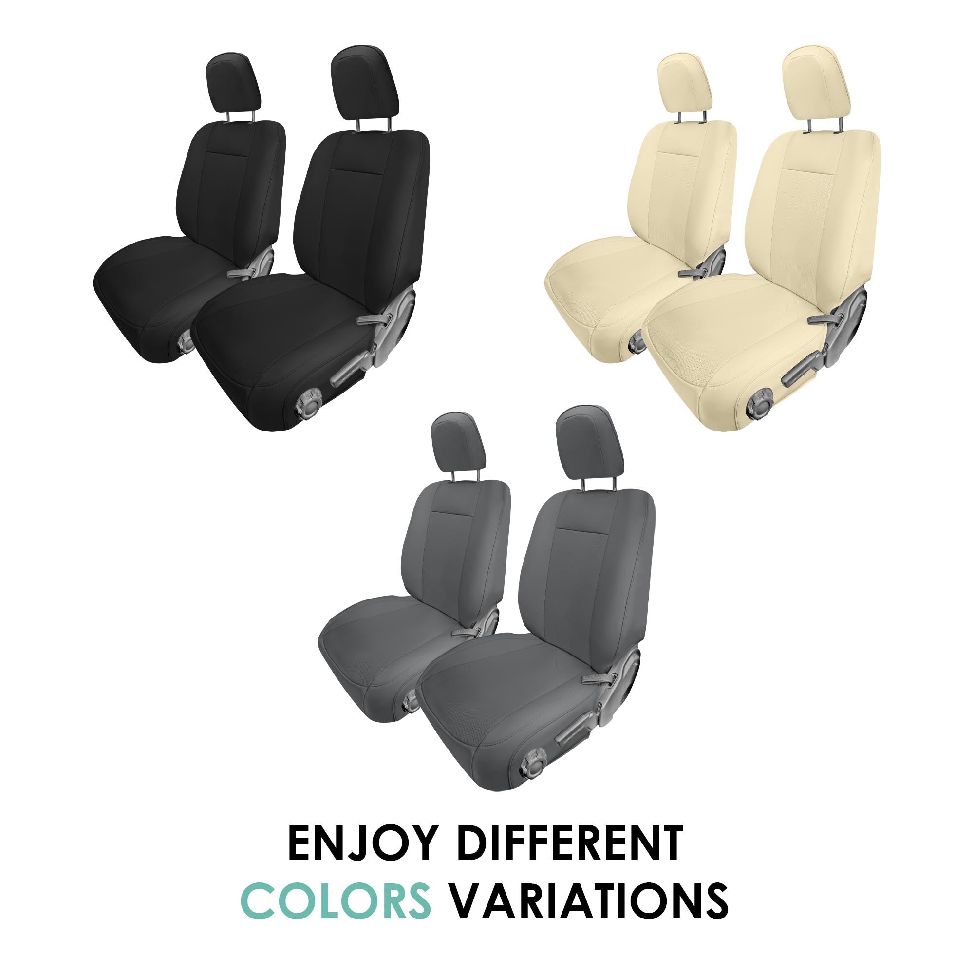 Jeep Wrangler JL 4-Door 2018-2023 -  Front Set Seat Covers - Beige Faux Leather