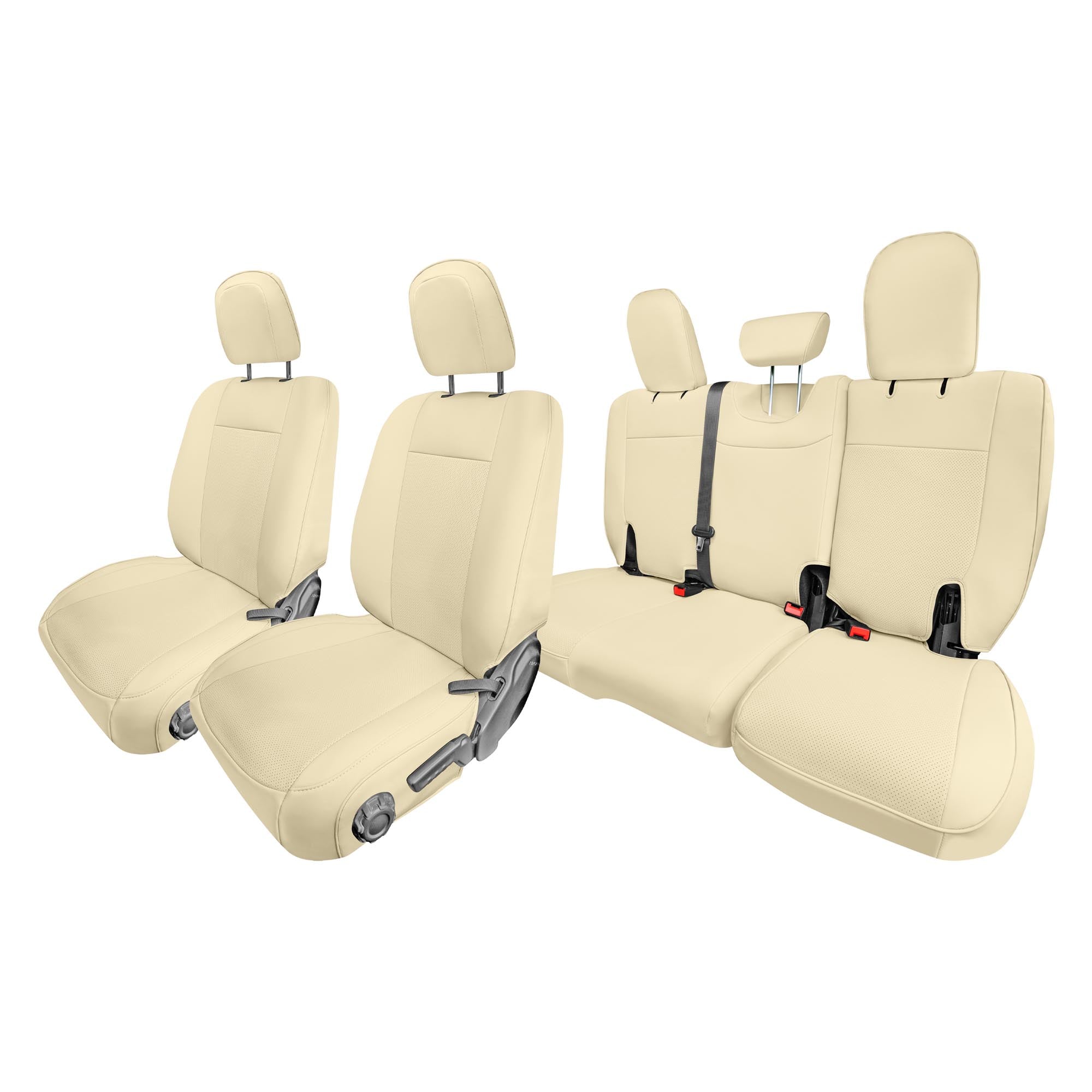 Jeep Wrangler JL 4-Door 2018-2023 -  Full Set Seat Covers - Beige Faux Leather