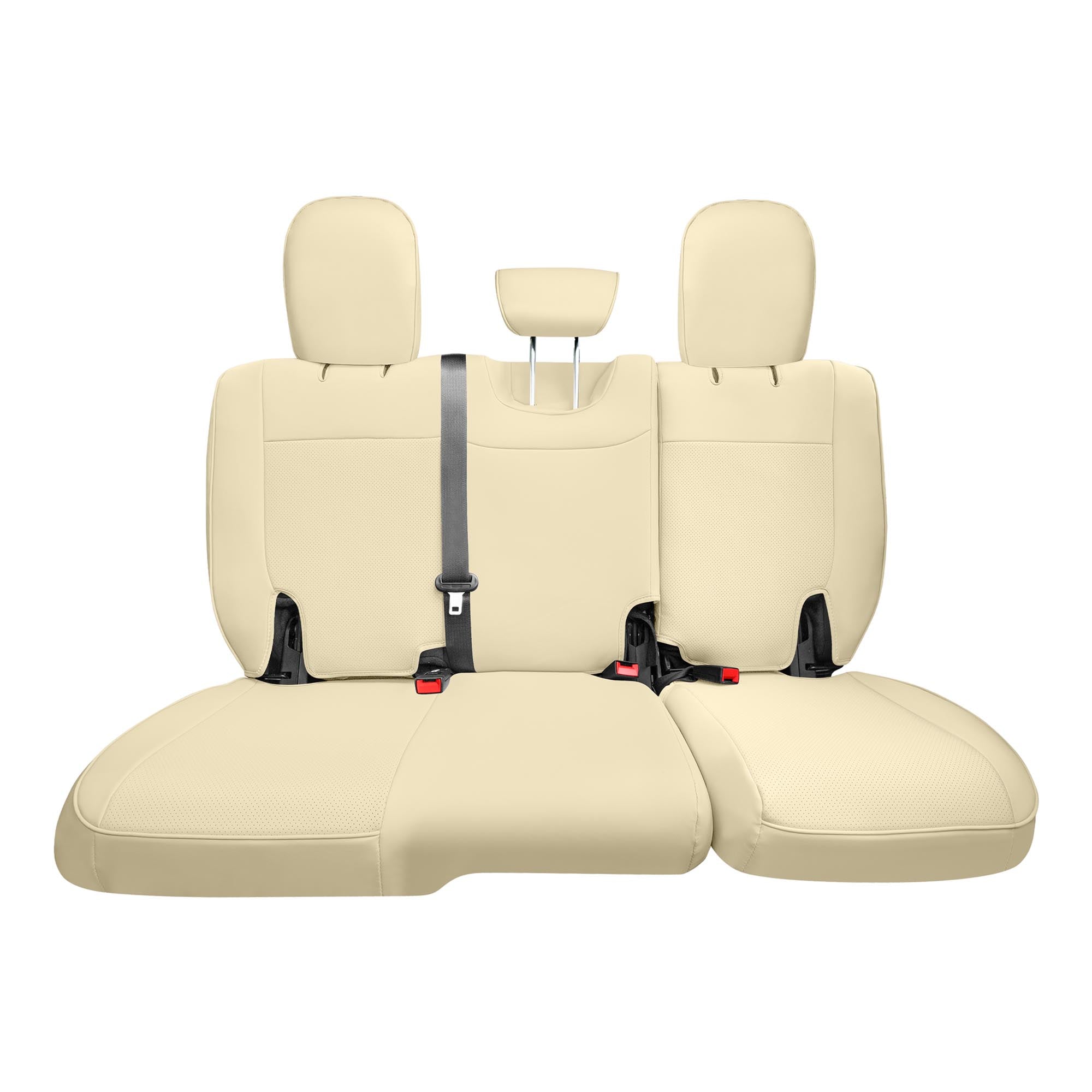 Jeep Wrangler JL 4-Door 2018-2023 -  Rear Set Seat Covers - Beige Faux Leather
