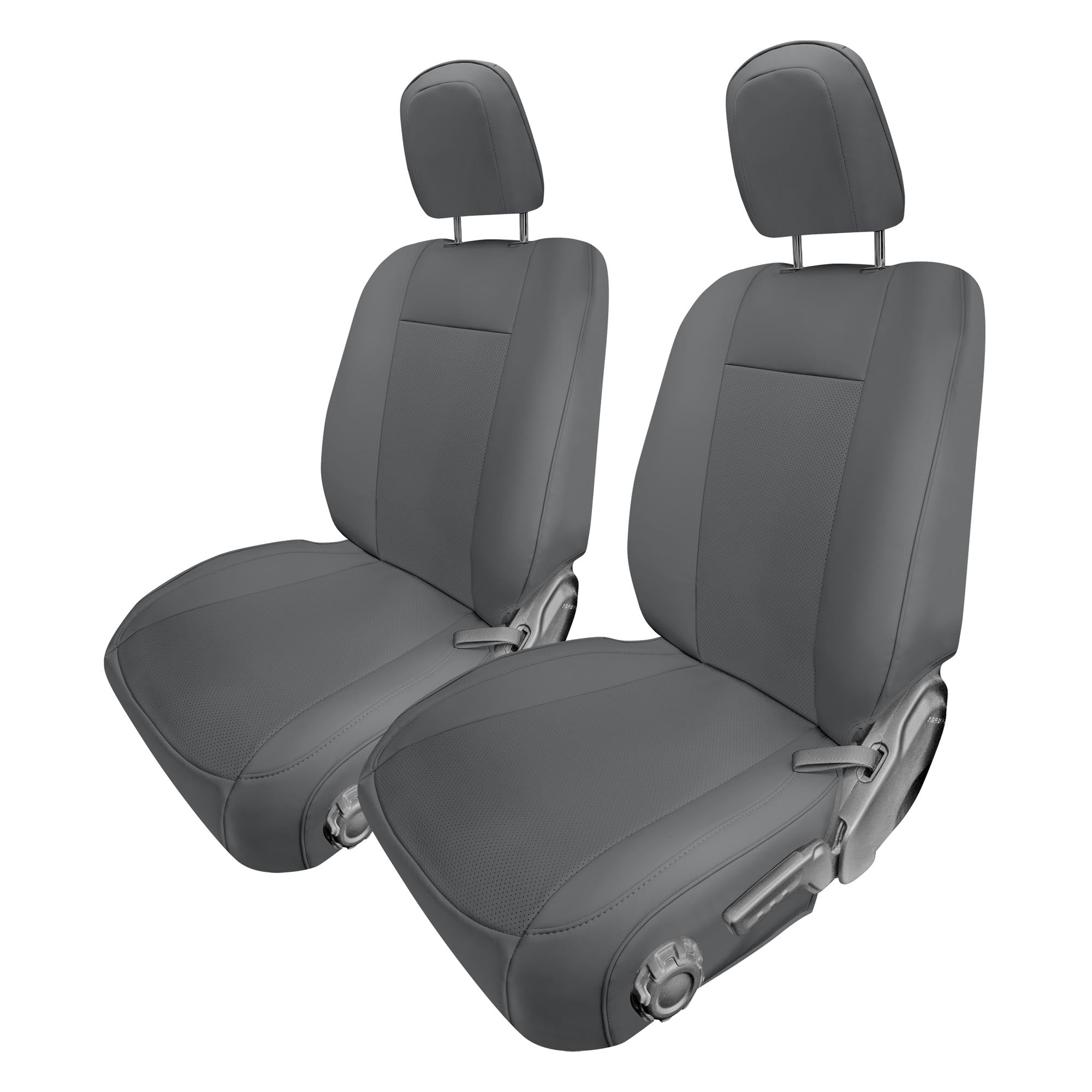Jeep Wrangler JL 4-Door 2018-2023 -  Front Set Seat Covers - Solid Gray Faux Leather