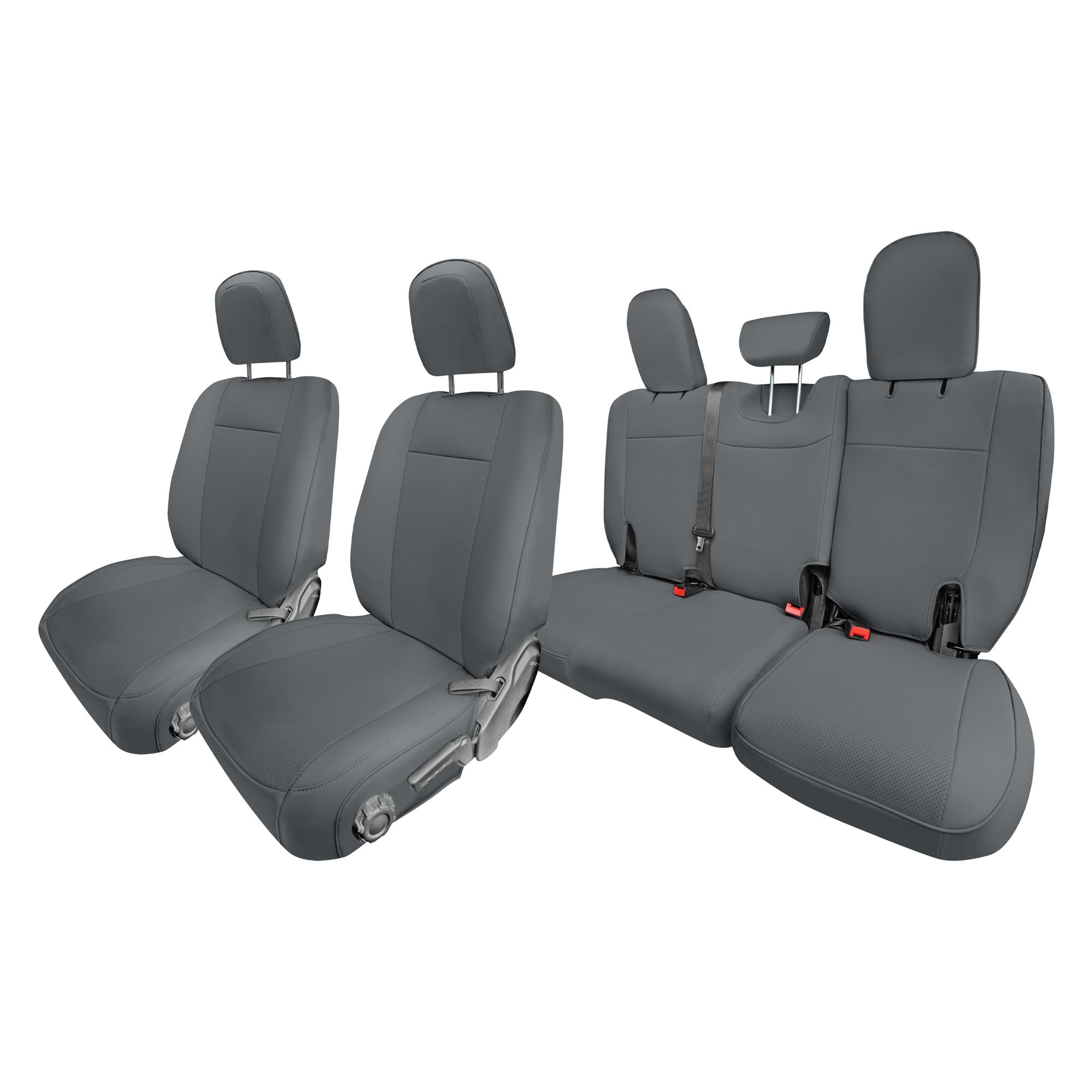 Jeep Wrangler JL 4-Door 2018-2023 -  Full Set Seat Covers - Gray Faux Leather