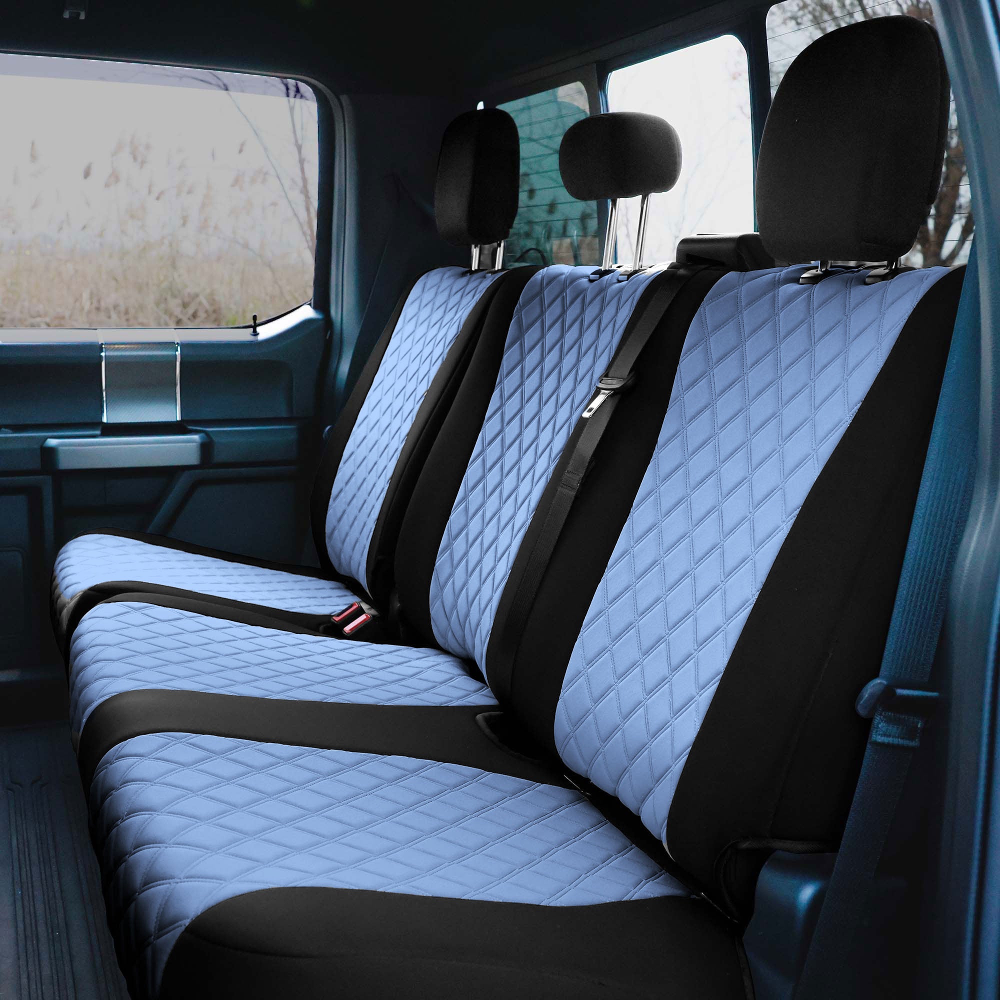 Ford F-150 2015-2024  - Ford F-250 F-350 F-450 2017-2022 - Full Set Seat Covers - Blue Ultraflex Neoprene