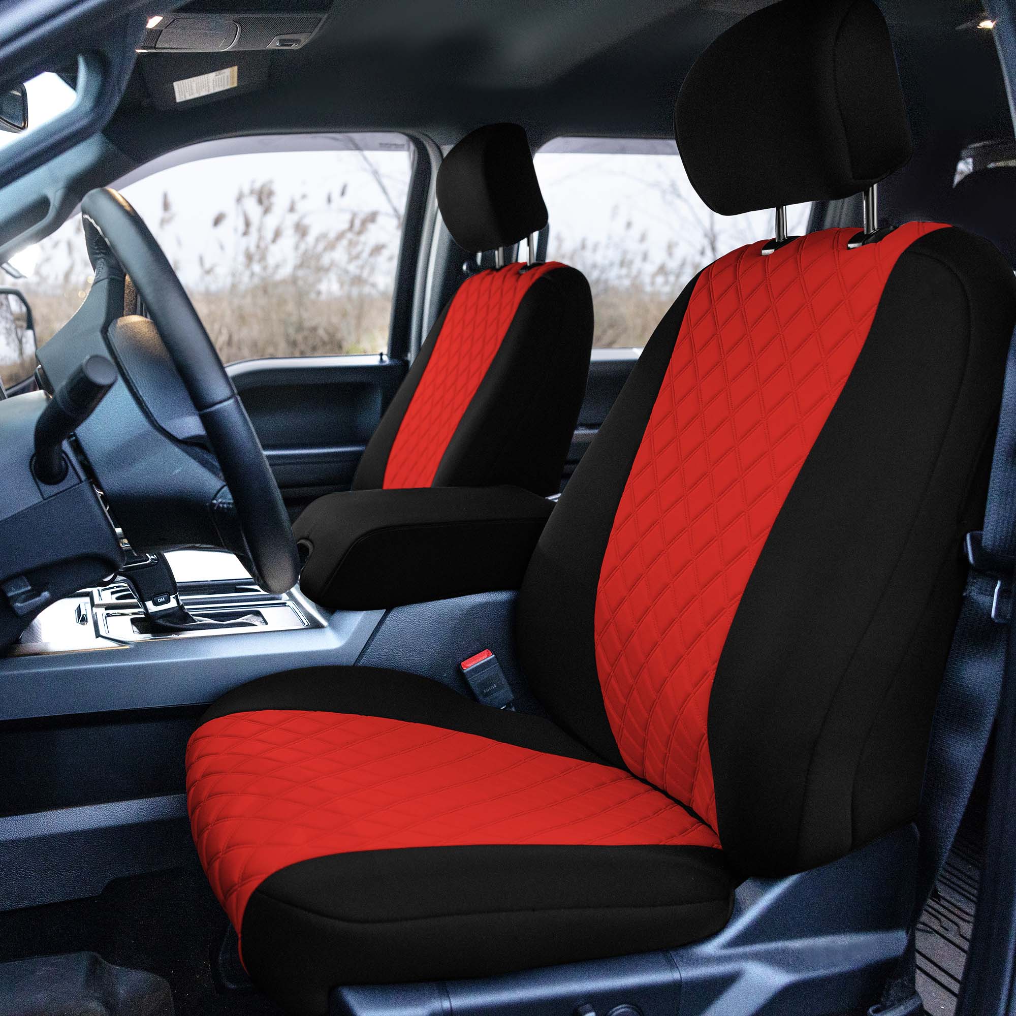 Ford F-150 2015-2024  - Ford F-250 F-350 F-450 2017-2022 - Full Set Seat Covers - Red Ultraflex Neoprene