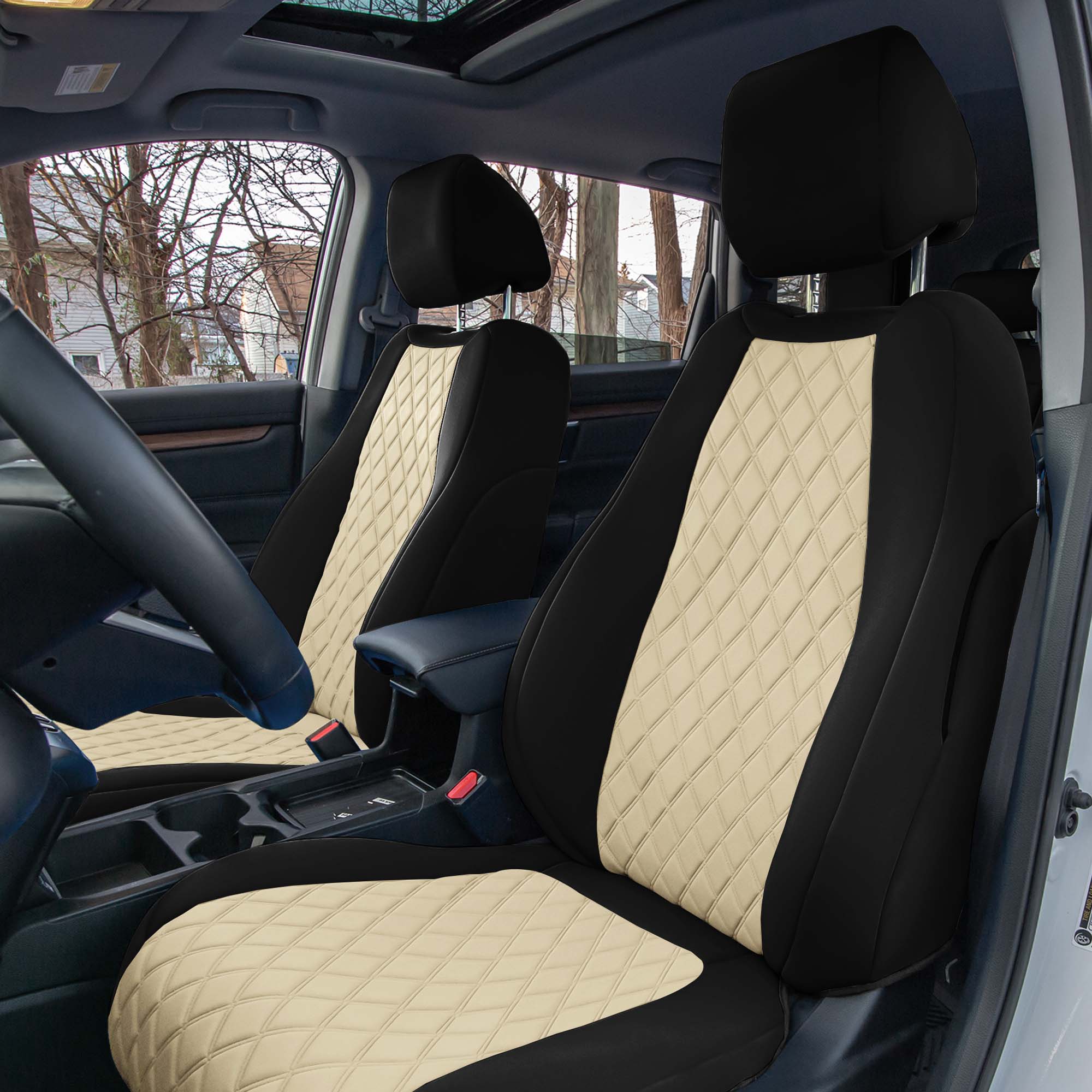 Honda CR-V 2017-2022 - Front Set Seat Covers -  Beige Ultraflex Neoprene