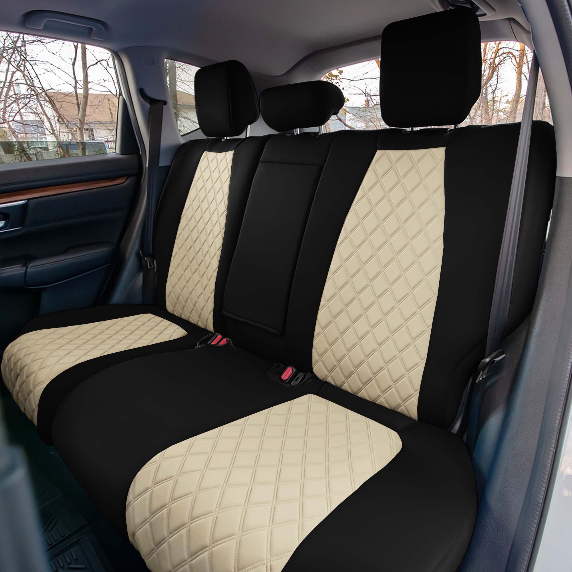 Honda CR-V 2017-2022 - Rear Set Seat Covers -  Beige Ultraflex Neoprene