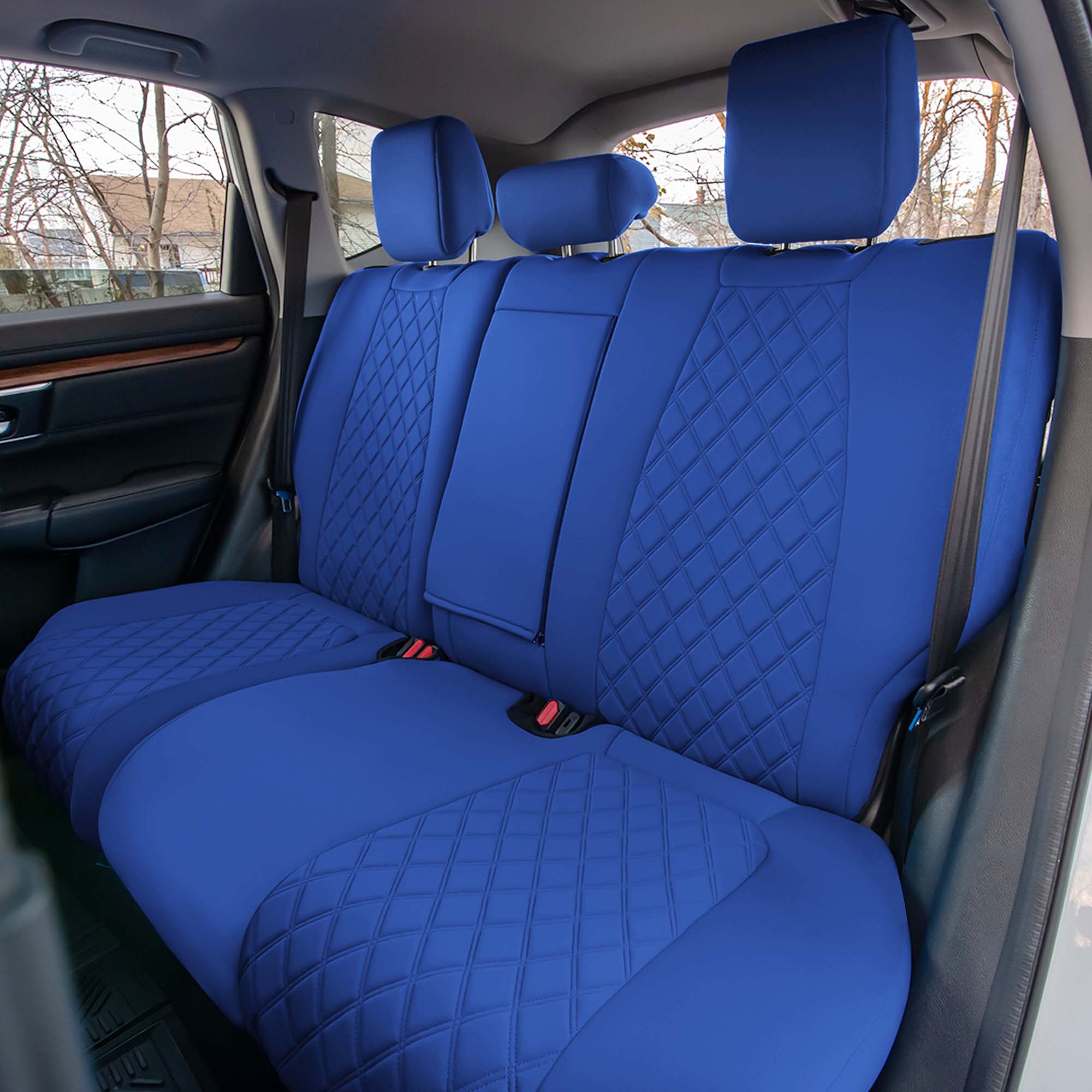 Honda CR-V 2017-2022 - Rear Row Set Seat Covers -  Solid Blue Ultraflex Neoprene
