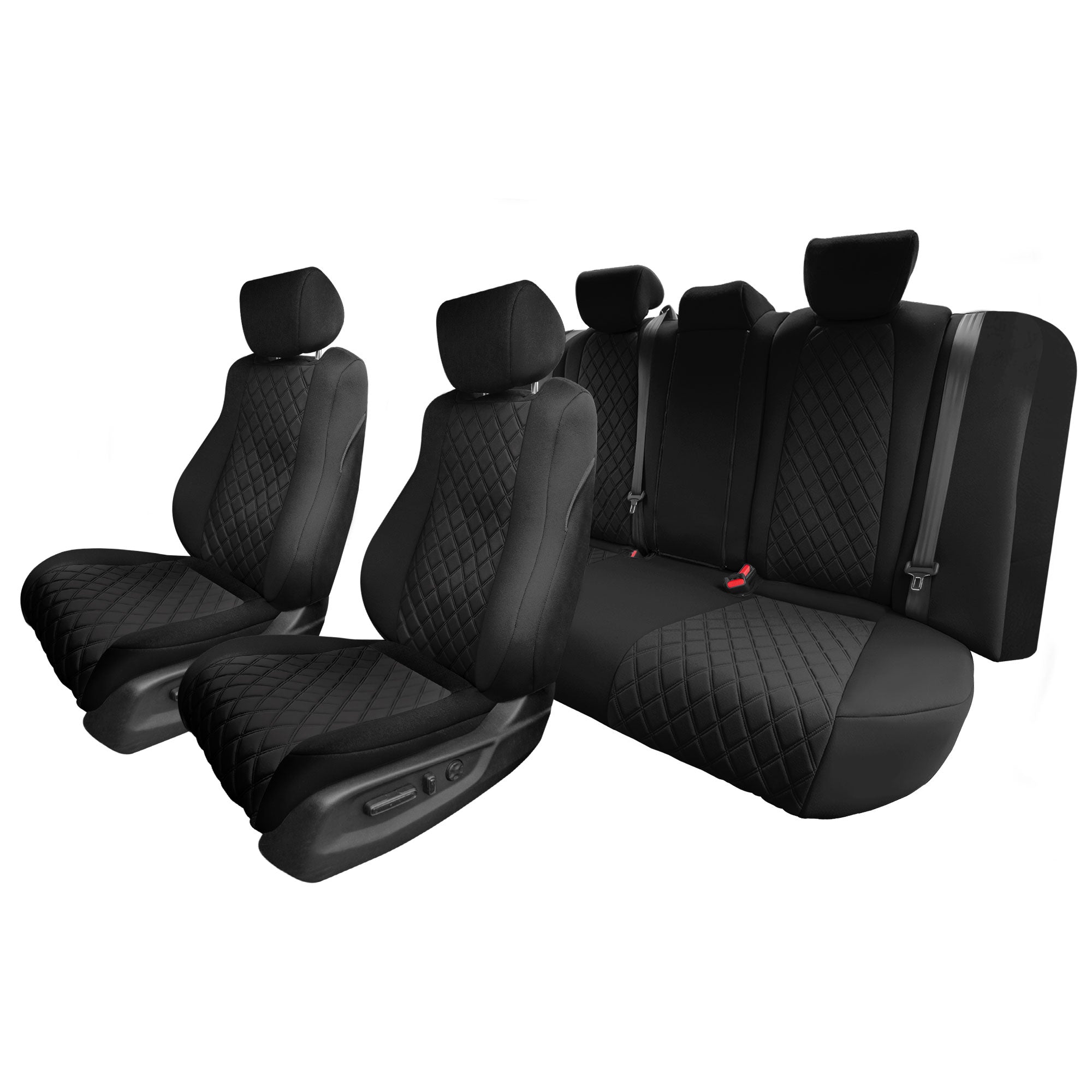 Honda Accord 2018 - 2022 Sport | Sport SE | EX| EX-L | Touring - Full Set Seat Covers - Black Ultraflex Neoprene