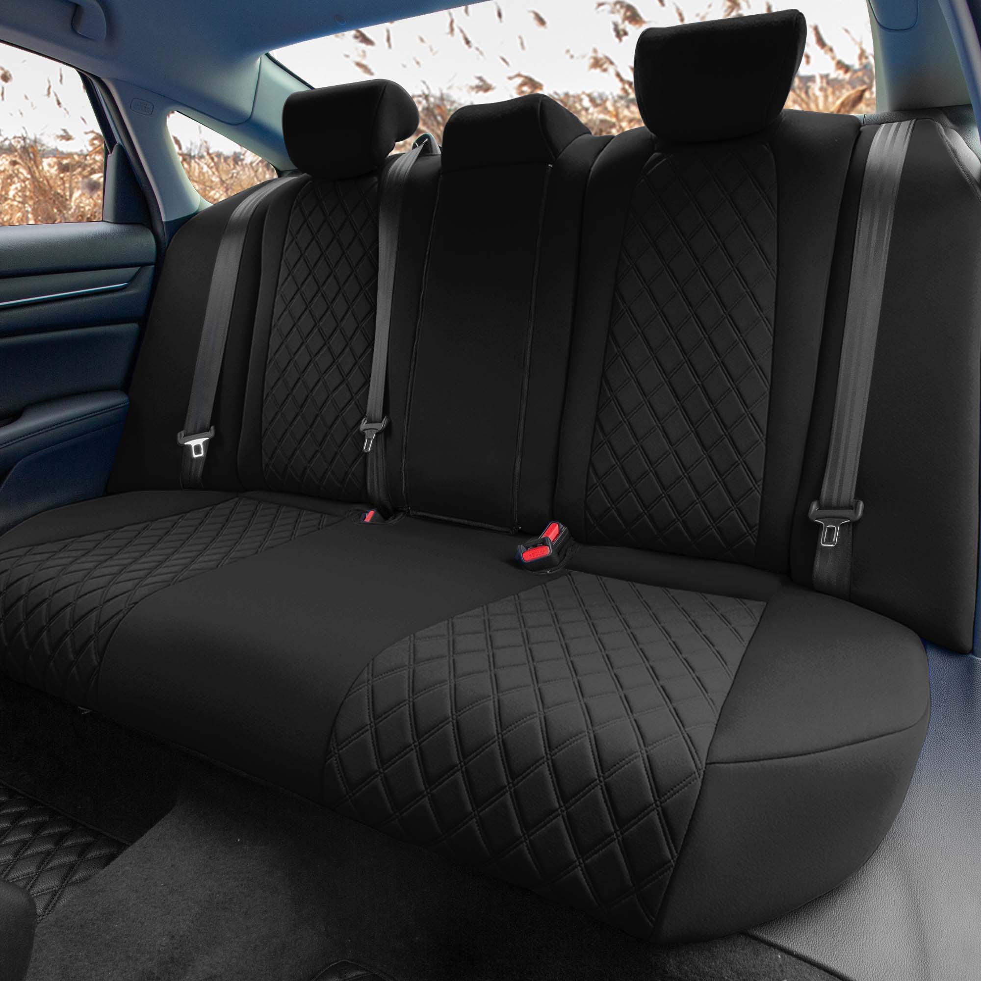 Honda Accord - 2018 - 2022 - Rear Set Seat Covers - Black Ultraflex Neoprene