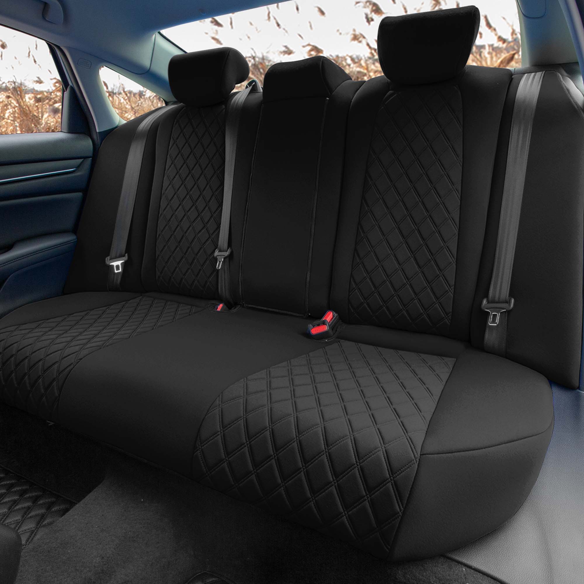 Honda Accord 2018 - 2022 Sport | Sport SE | EX| EX-L | Touring - Rear Set Seat Covers - Black Ultraflex Neoprene