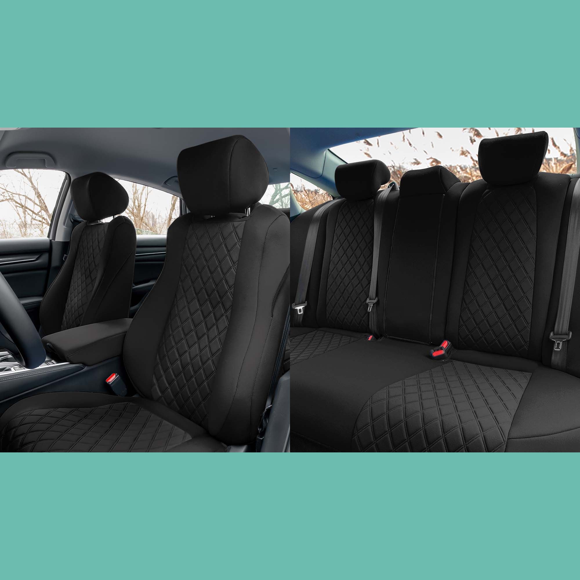 Honda Accord - 2018 - 2022 - Full Set Seat Covers - Black Ultraflex Neoprene
