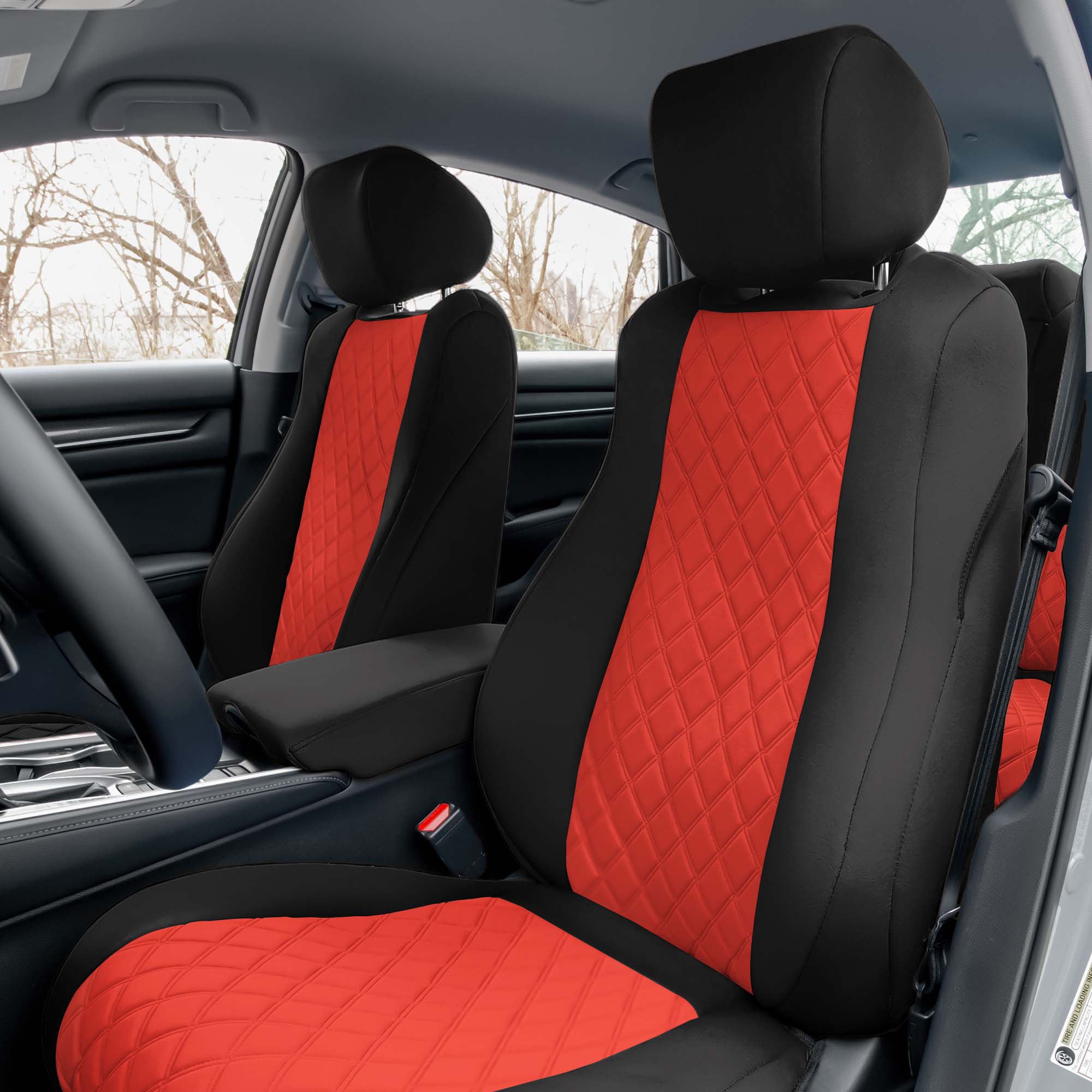 Honda Accord - 2018 - 2022 - Front Set Seat Covers - Red Ultraflex Neoprene