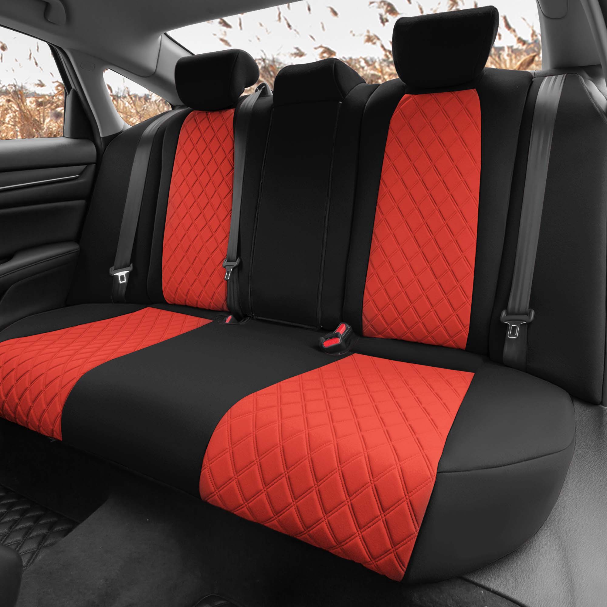 Honda Accord - 2018 - 2022 - Rear Set Seat Covers - Red Ultraflex Neoprene