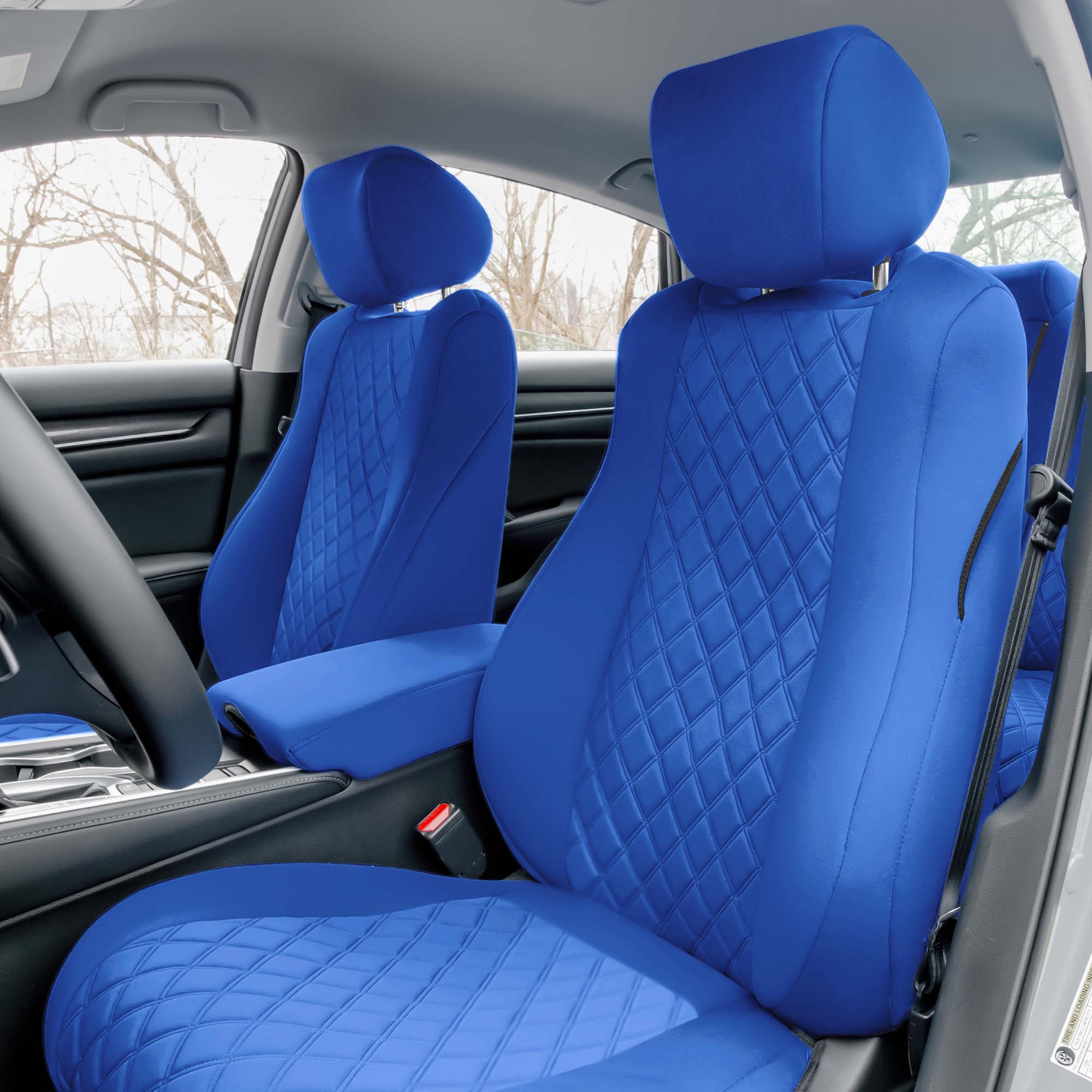 Honda Accord - 2018 - 2022 - Front Set Seat Covers - Solid Blue Neoprene