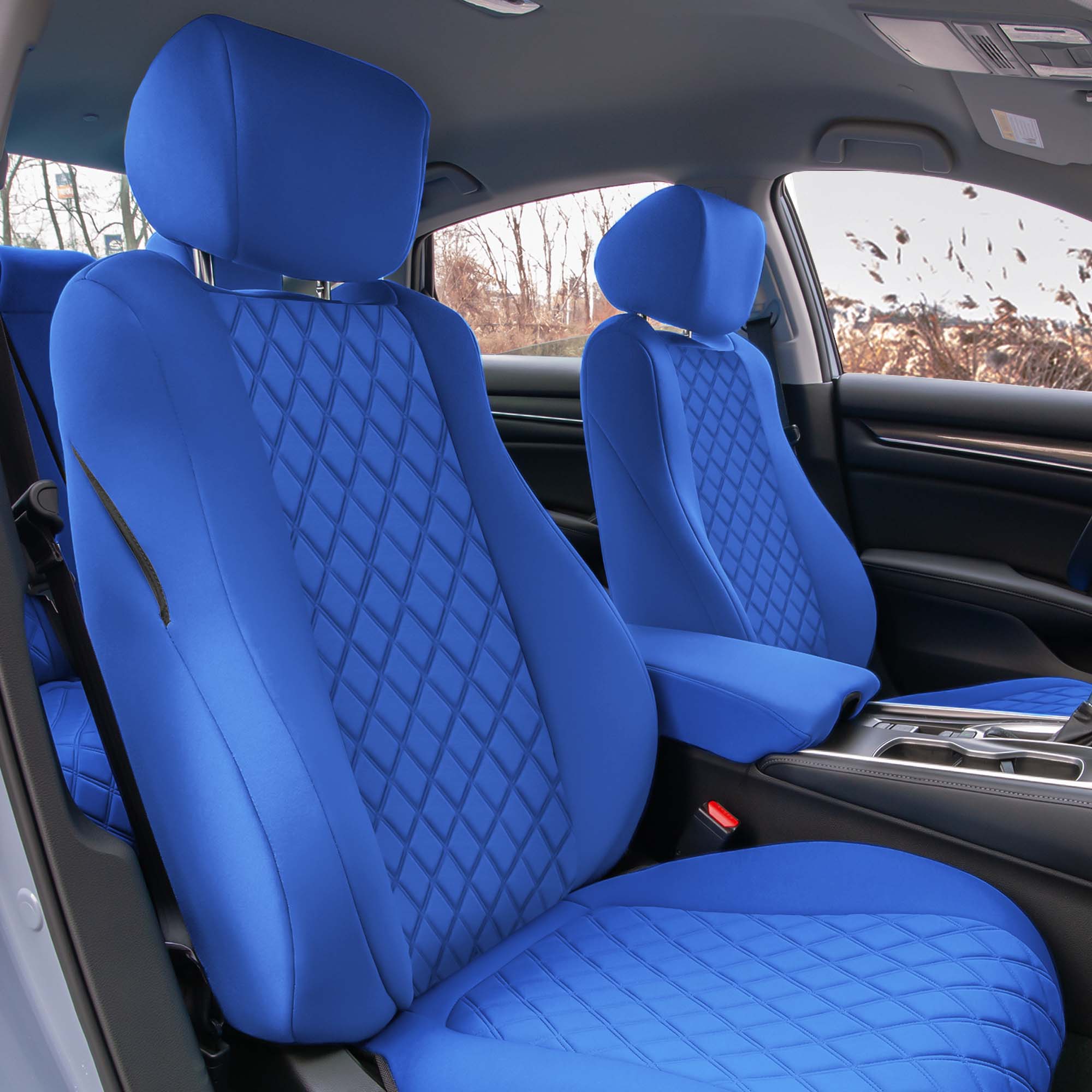 Honda Accord - 2018 - 2022 - Front Set Seat Covers - Solid Blue Ultraflex Neoprene