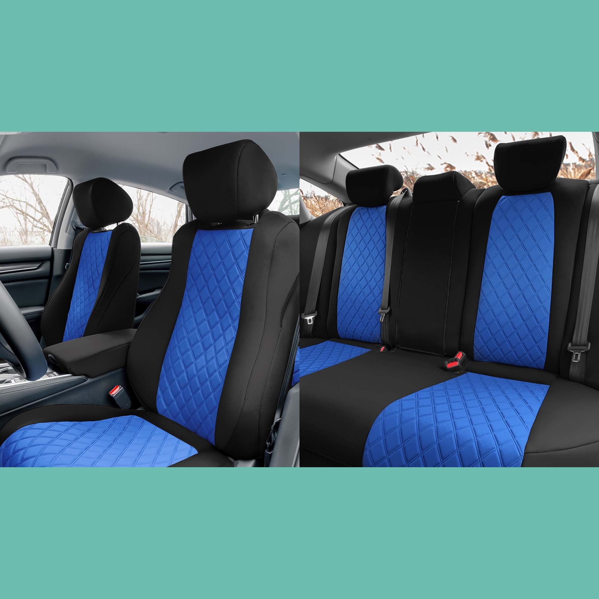 Honda Accord 2018 - 2022 Sport | Sport SE | EX| EX-L | Touring - Full Set Seat Covers - Blue Ultraflex Neoprene