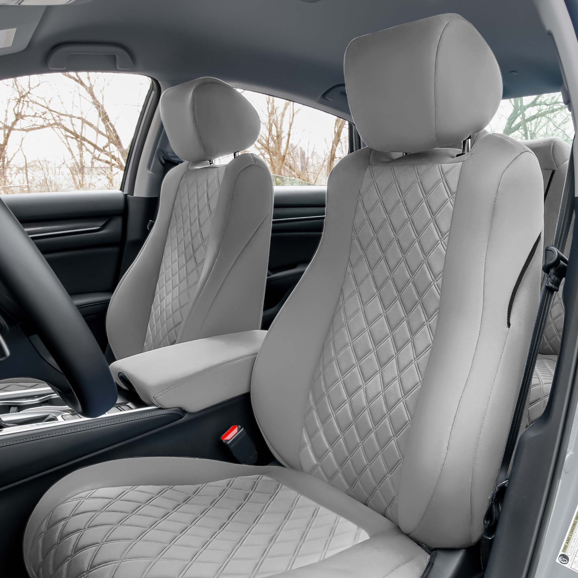 Honda Accord 2018 - 2022 Sport | Sport SE | EX| EX-L | Touring - Front Set Seat Covers - Solid Gray Ultraflex Neoprene