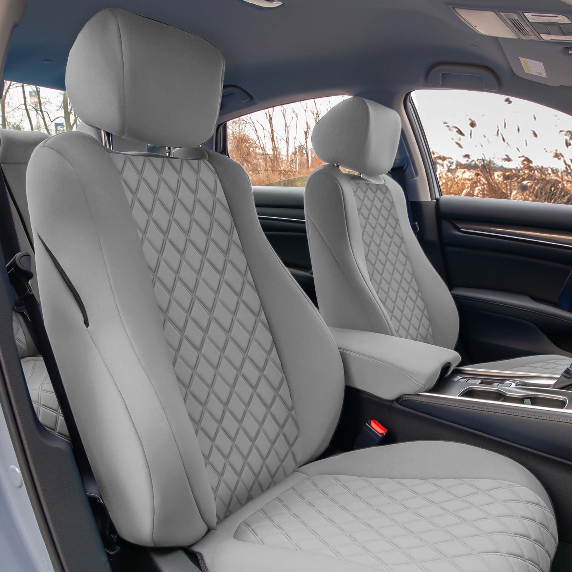 Honda Accord - 2018 - 2022 - Front Set Seat Covers - Solid Gray Ultraflex Neoprene
