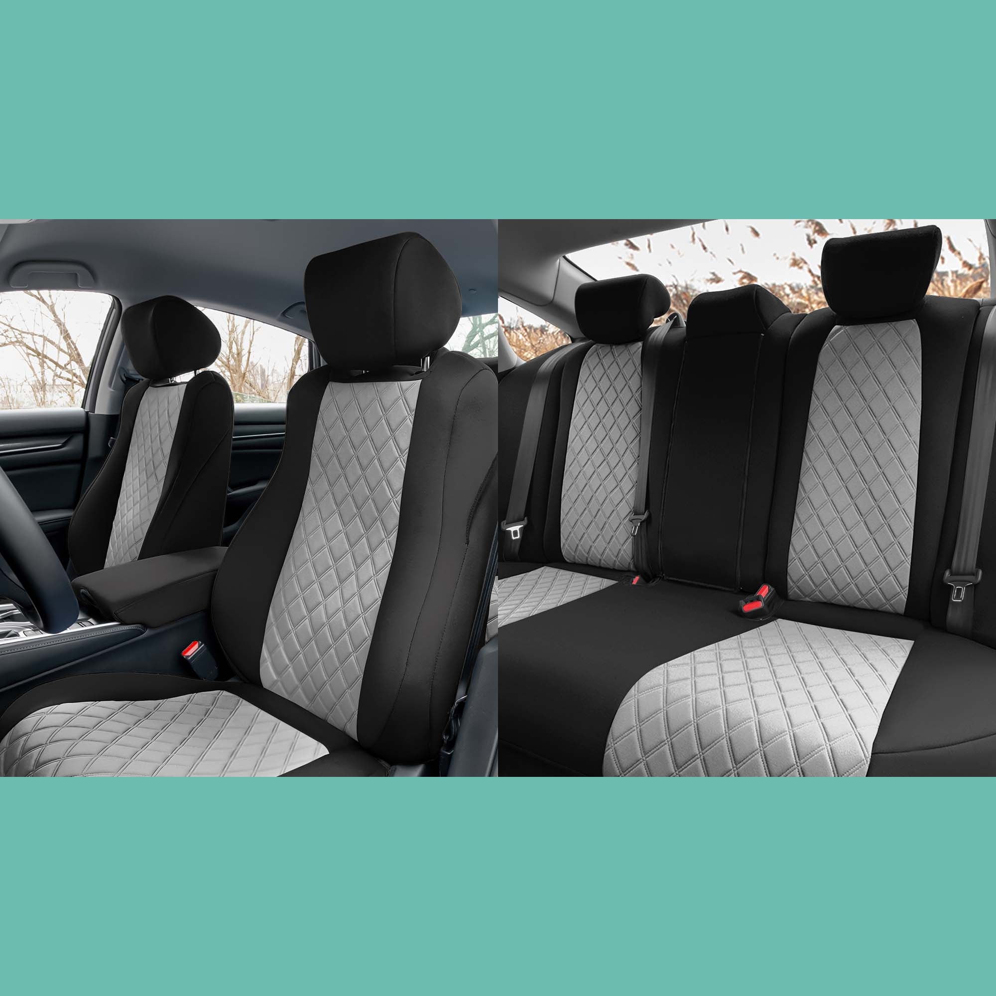 Honda Accord - 2018 - 2022 - Full Set Seat Covers - Gray Ultraflex Neoprene