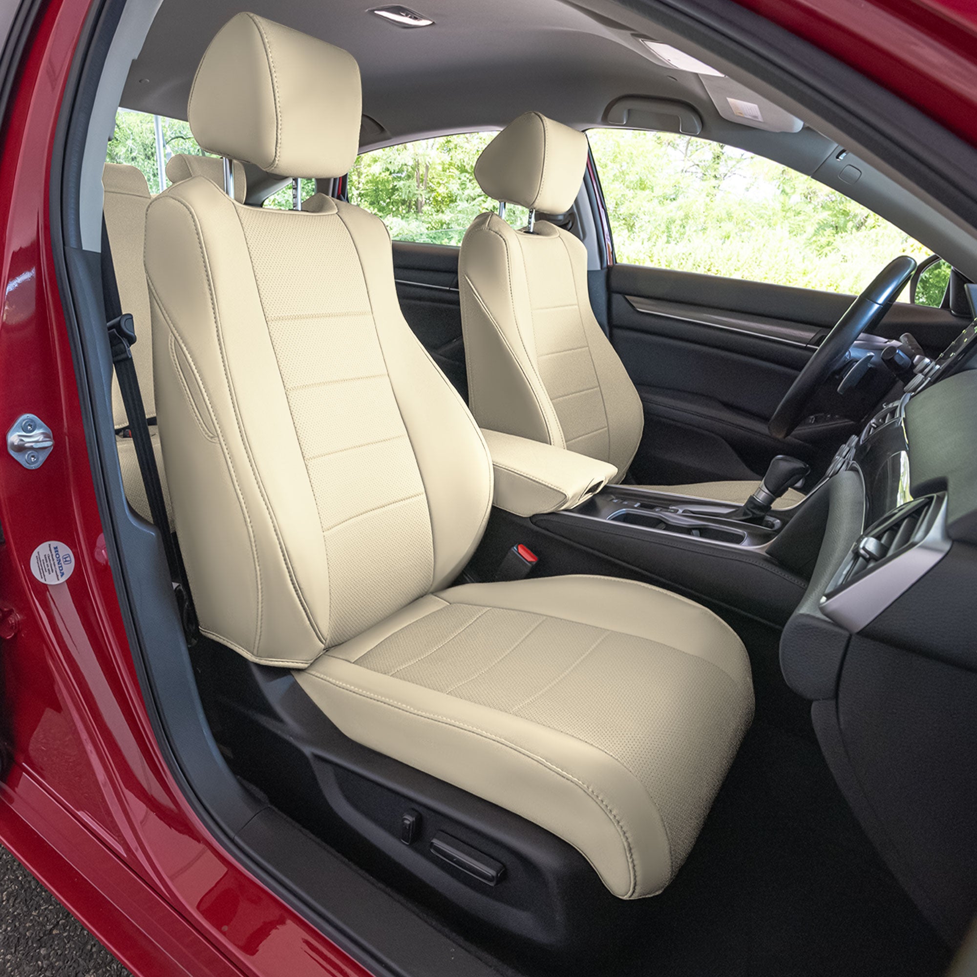 Honda Accord 2018 - 2022 Sport | Sport SE | EX| EX-L | Touring - Front Set Seat Covers - Beige Faux Leather
