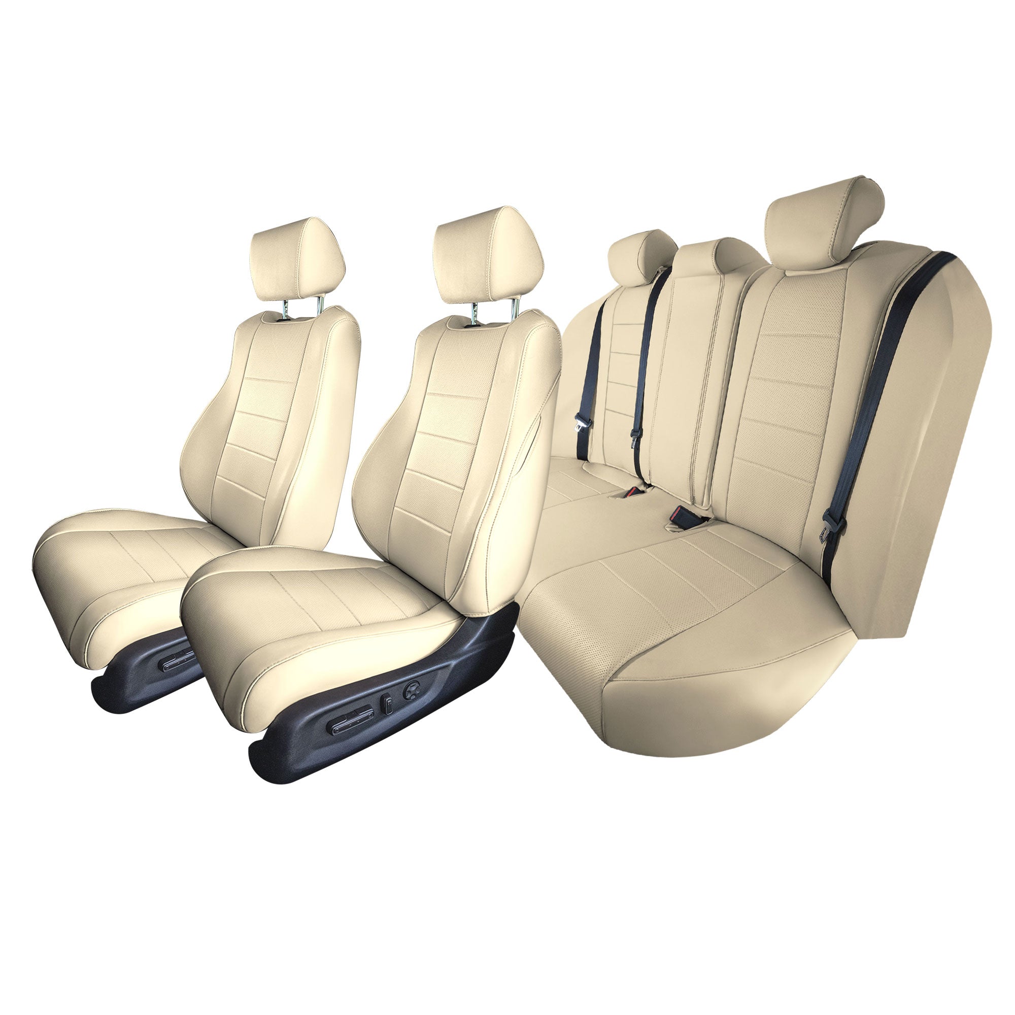 Honda Accord 2018 - 2022 LX | Sport Hybrid - Full Set Seat Covers - Beige Faux Leather