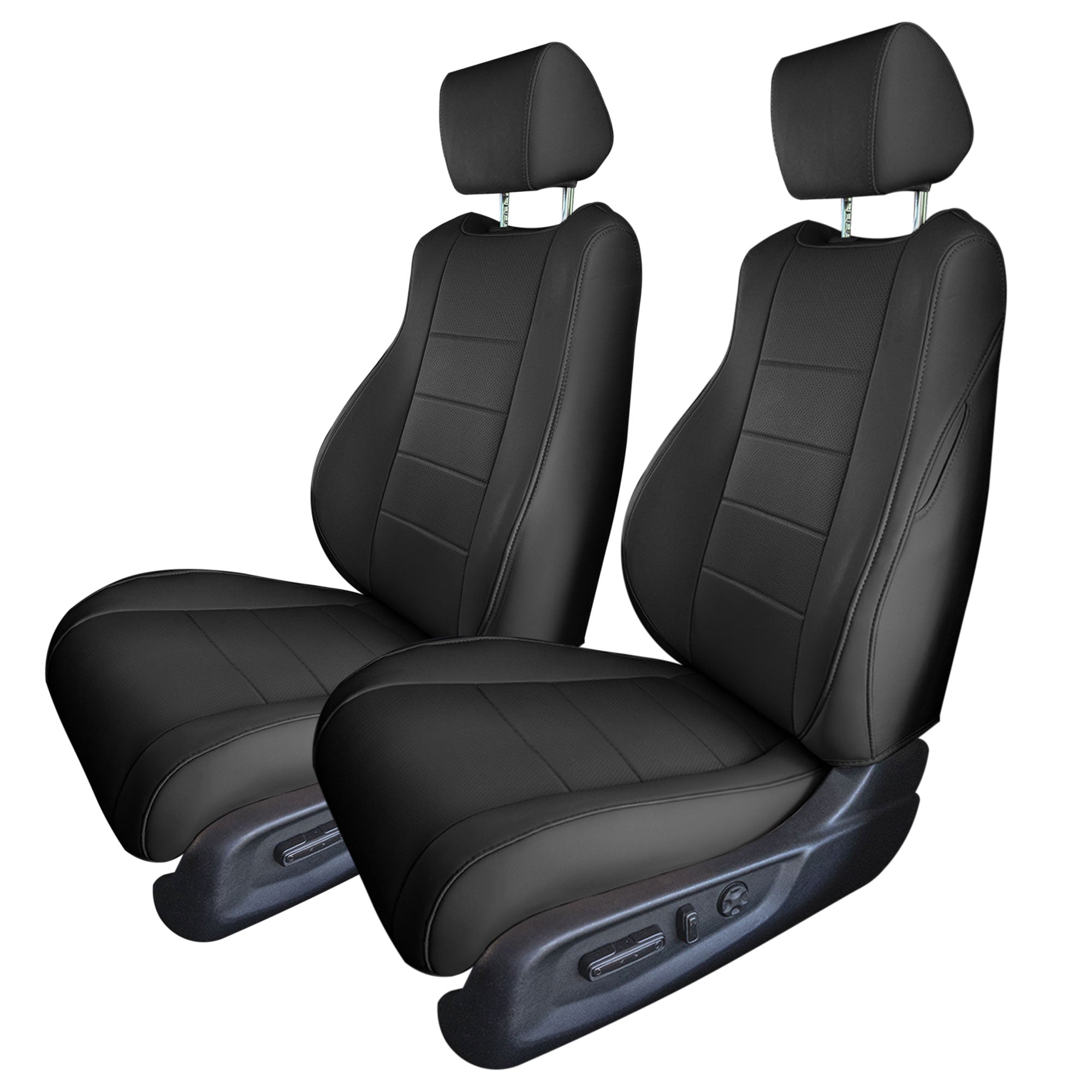 Honda Accord 2018 - 2022 Sport | Sport SE | EX| EX-L | Touring - Front Set Seat Covers - Black Faux Leather