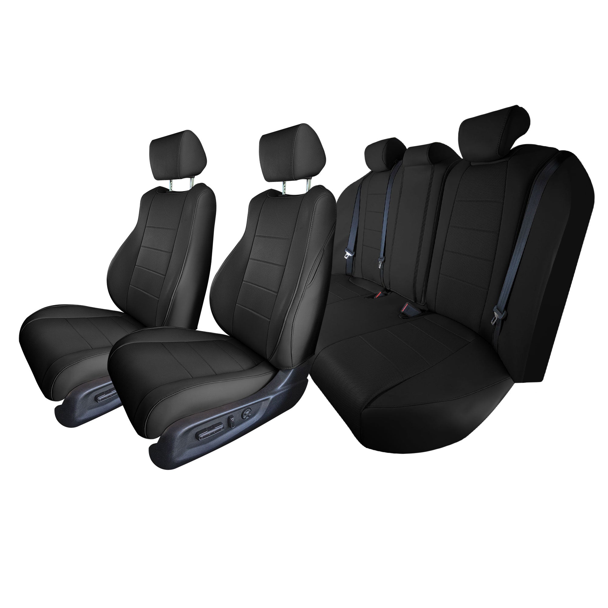 Honda Accord 2018 - 2022 LX | Sport Hybrid - Full Set Seat Covers - Black Faux Leather