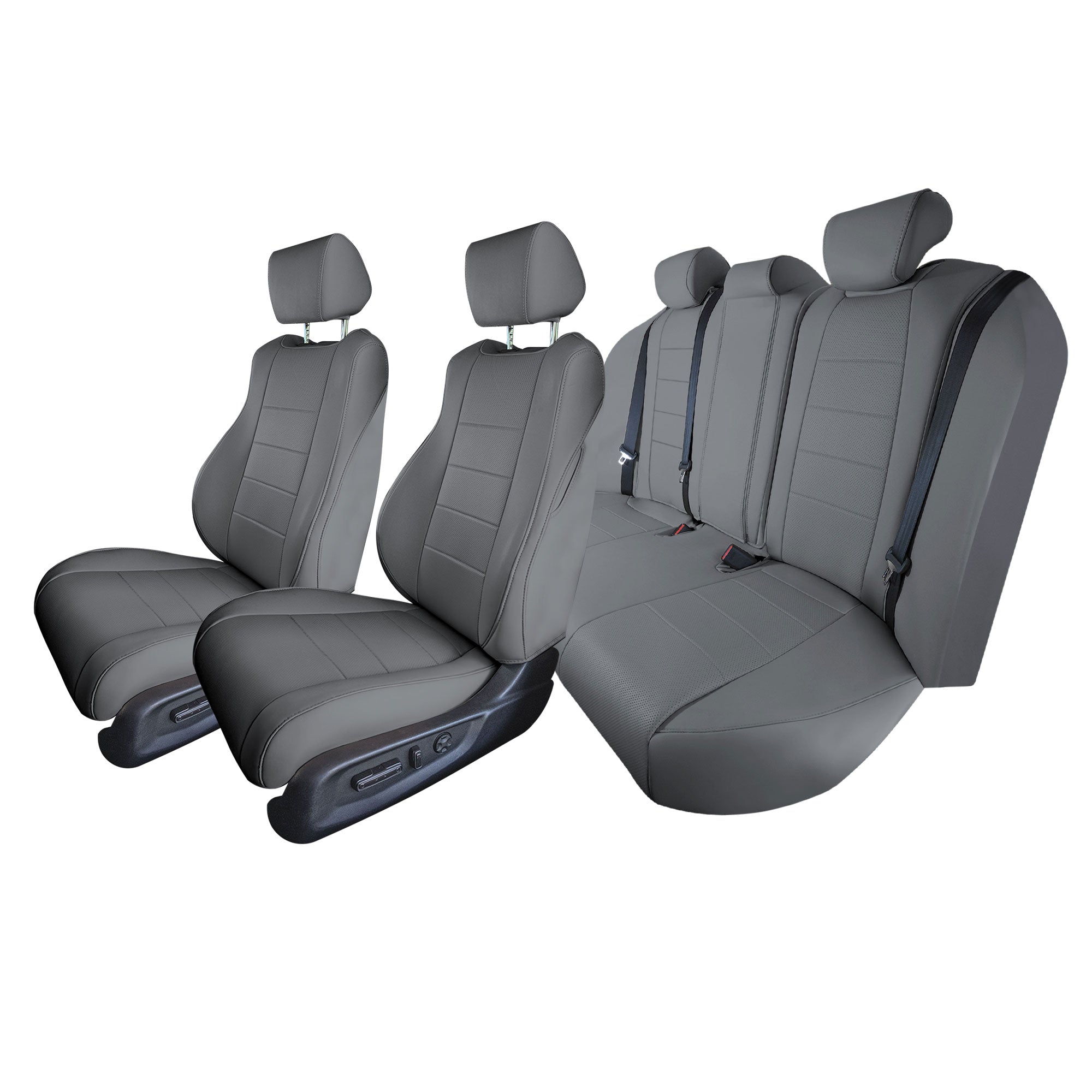 Honda Accord 2018 - 2022 LX | Sport Hybrid - Full Set Seat Covers - Gray Faux Leather