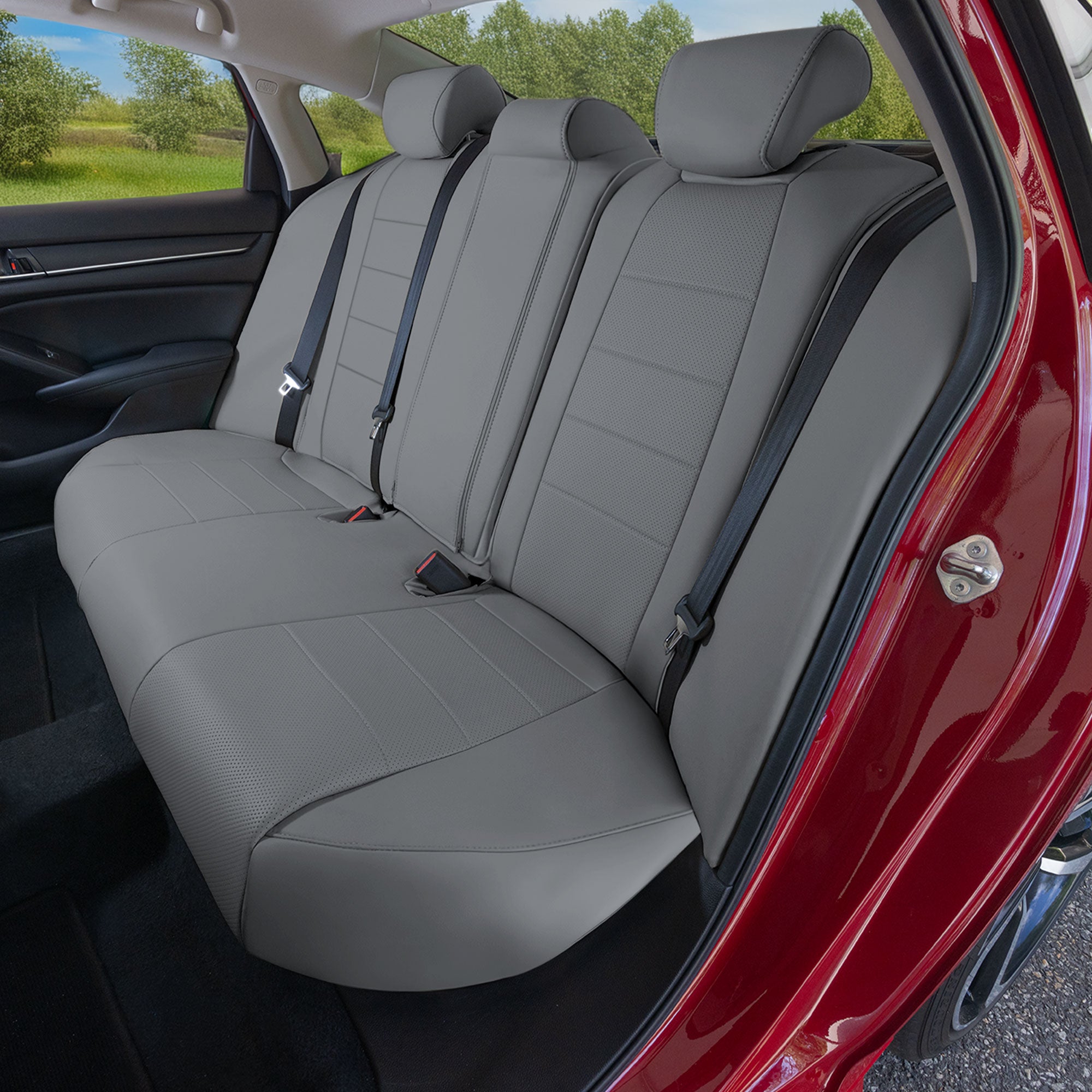 Honda Accord 2018 - 2022 Sport | Sport SE | EX| EX-L | Touring - Rear Set Seat Covers - Gray Faux Leather