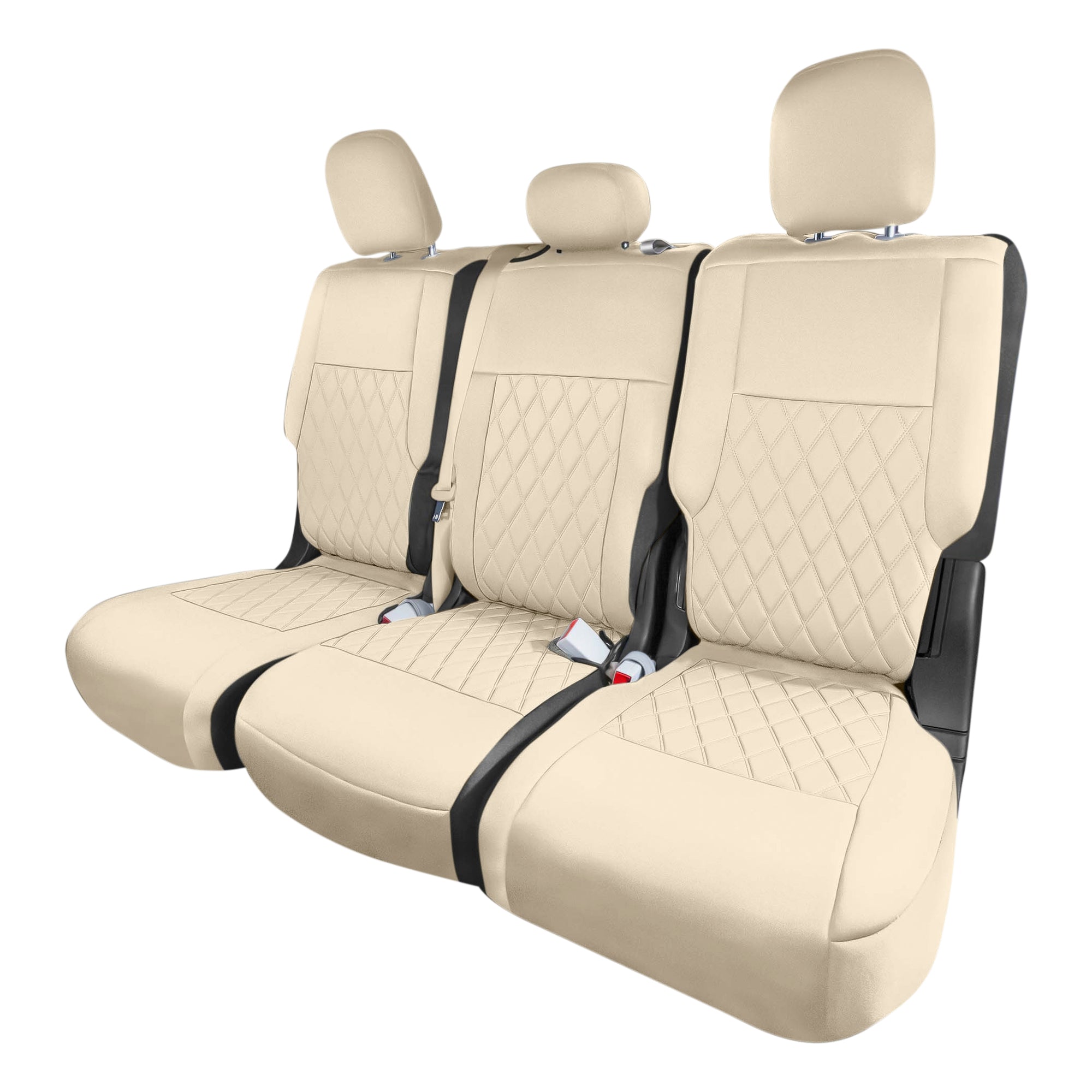 Ford Explorer Base 2020-2024  - 2nd Row Set Seat Covers  -  Solid Beige Ultraflex Neoprene
