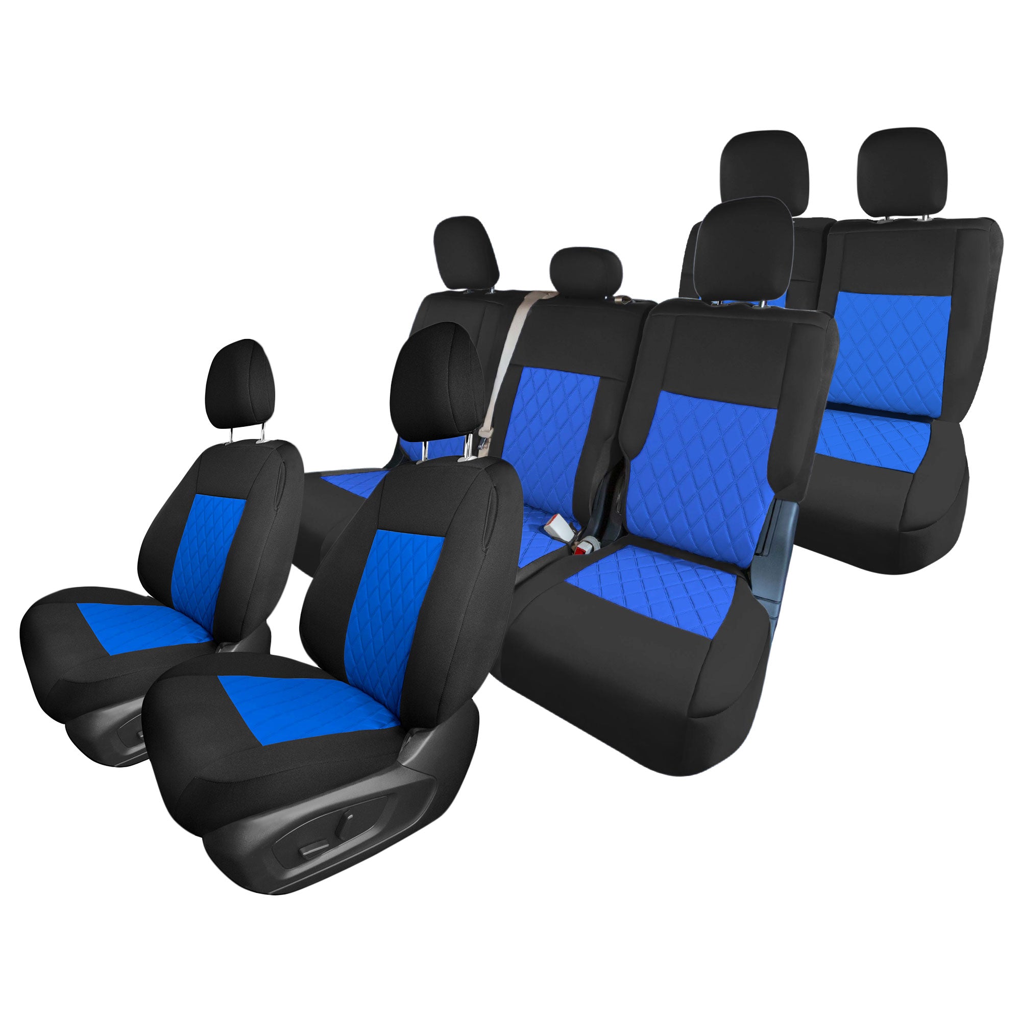 Ford Explorer Base 2020-2024  - Full Set Seat Covers  -  Blue Ultraflex Neoprene