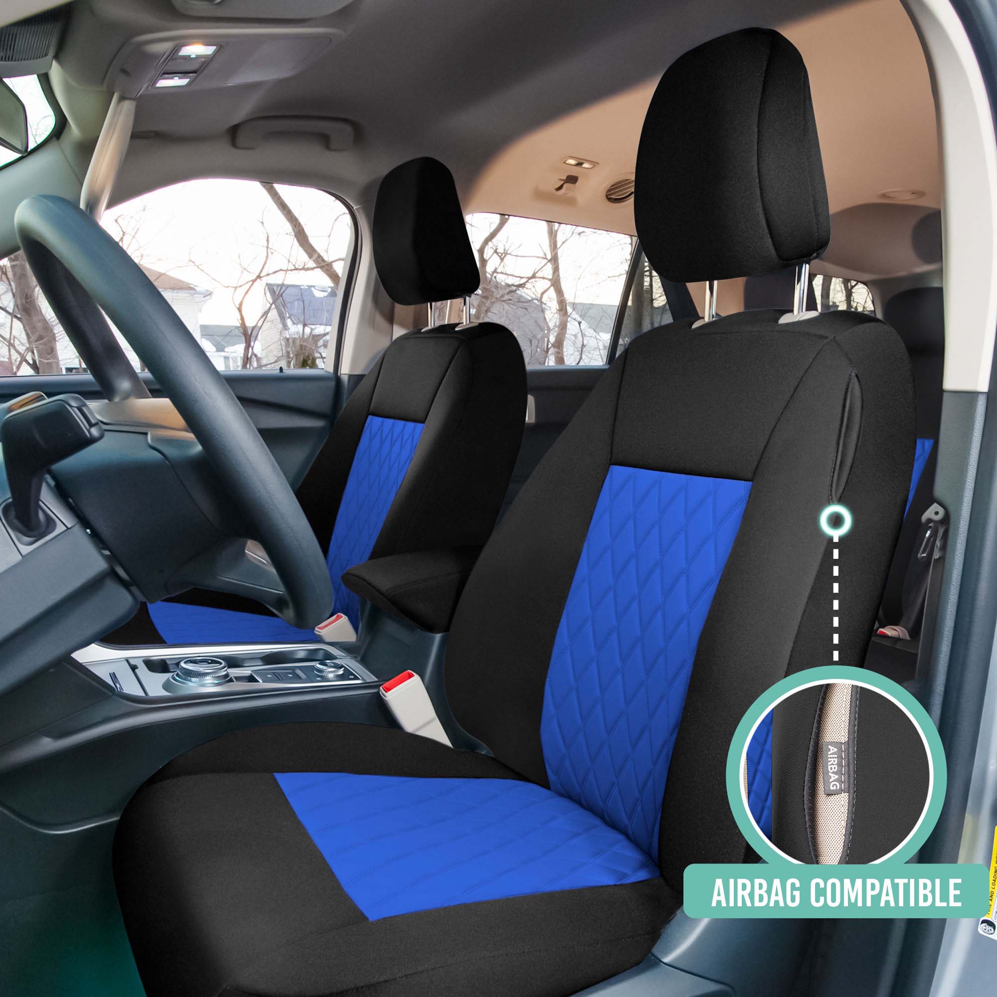 Ford Explorer Base 2020-2022 - Full Set Seat Covers  -  Blue Neoprene