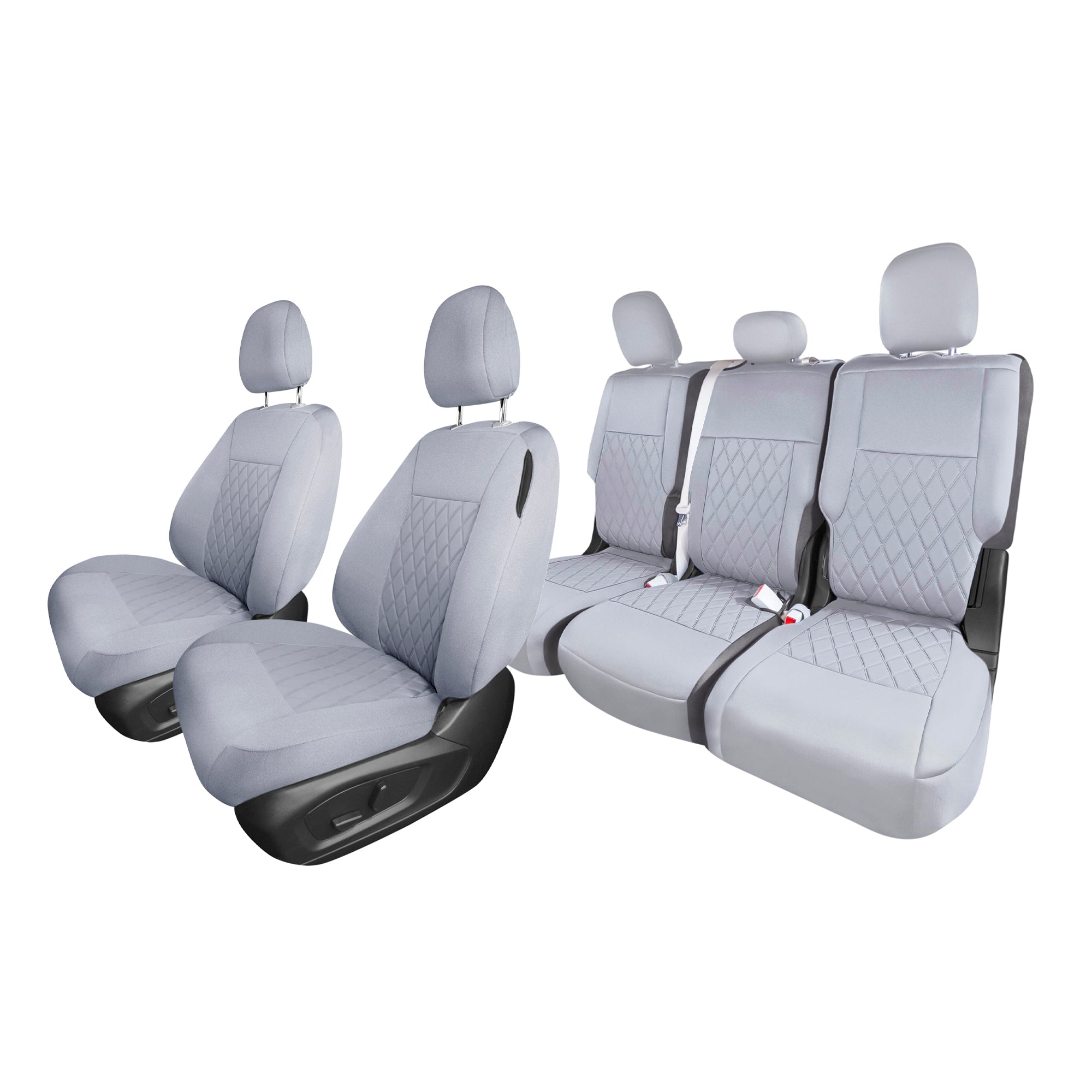 Ford Explorer Base 2020-2024  - Full Set Seat Covers  -  Solid Gray Ultraflex Neoprene