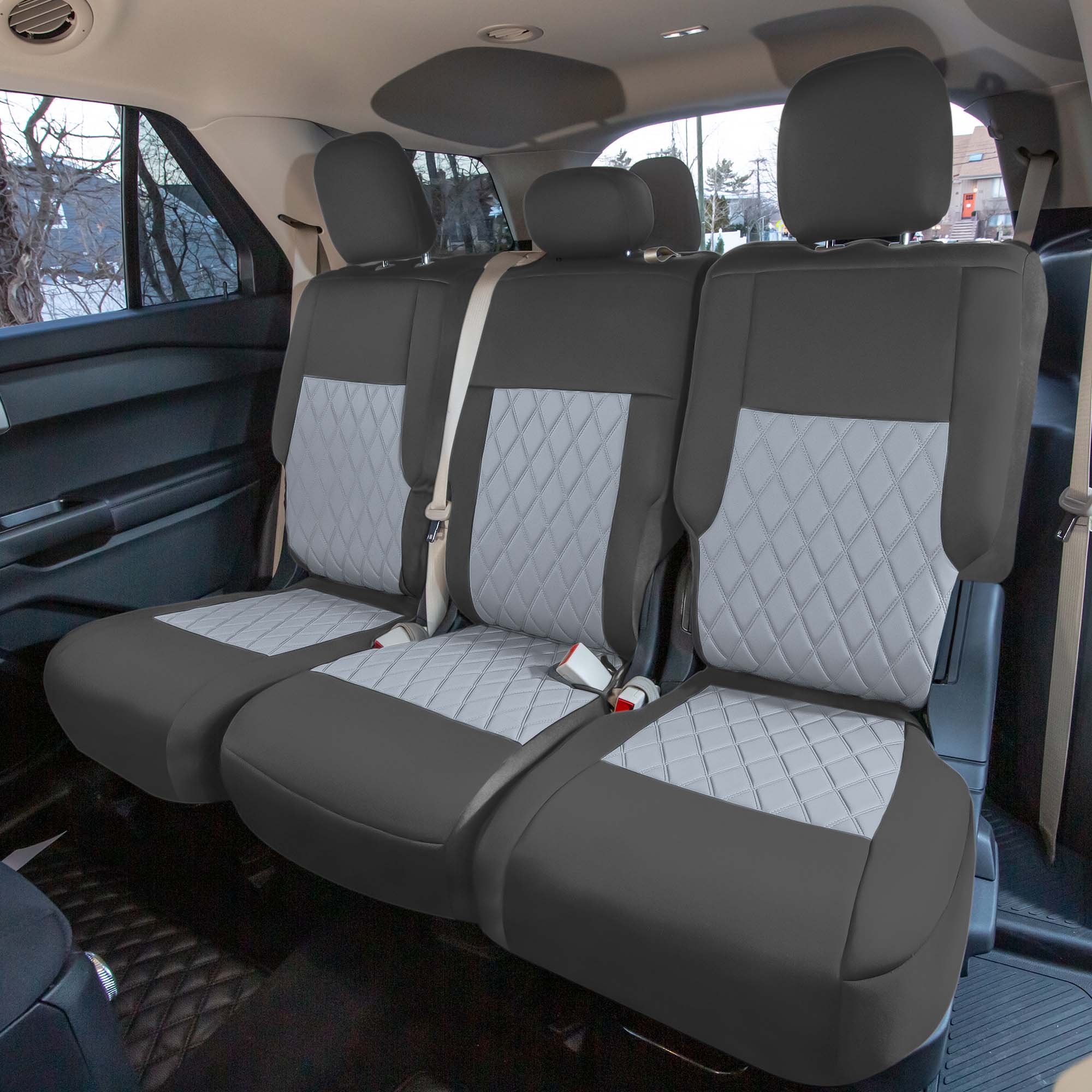 Ford Explorer Base 2020-2024  - 2nd Row Set Seat Covers  -  Gray Ultraflex Neoprene